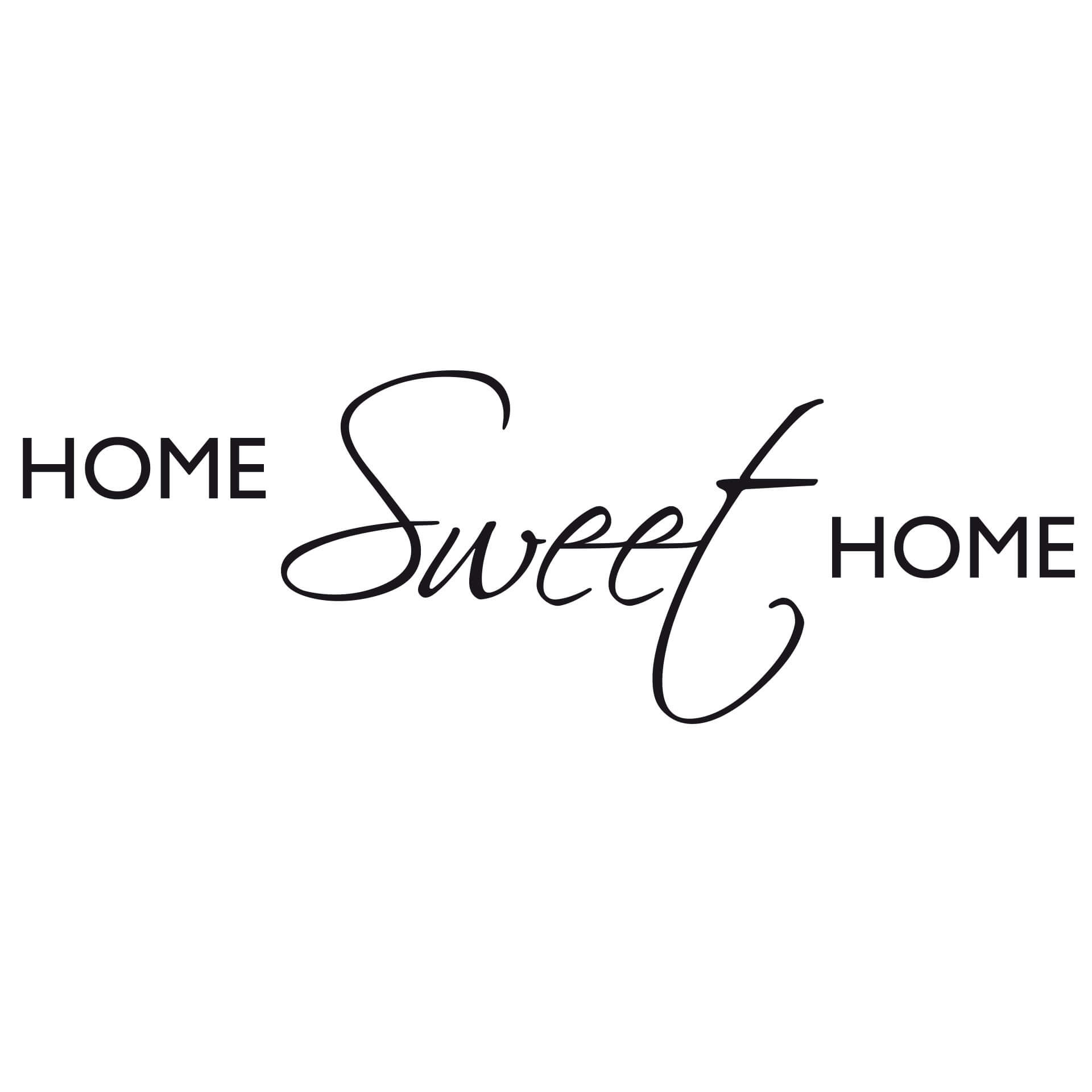 Adesivo murale  - Home sweet Home (bicolore) + 4  appendiabiti