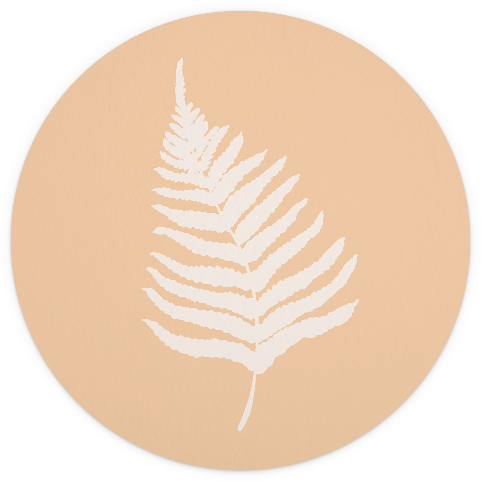 Behangcirkel Silhouet van varenblad - 1X Studio - vliesbehang/zelfklevend vliesbehang