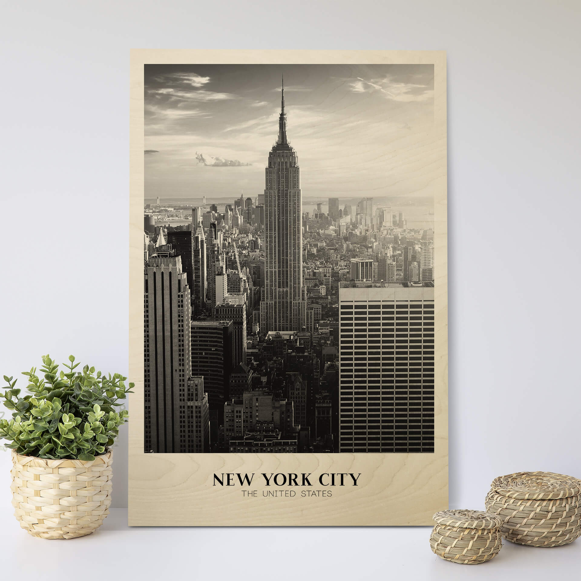 Plakat drewniany New York