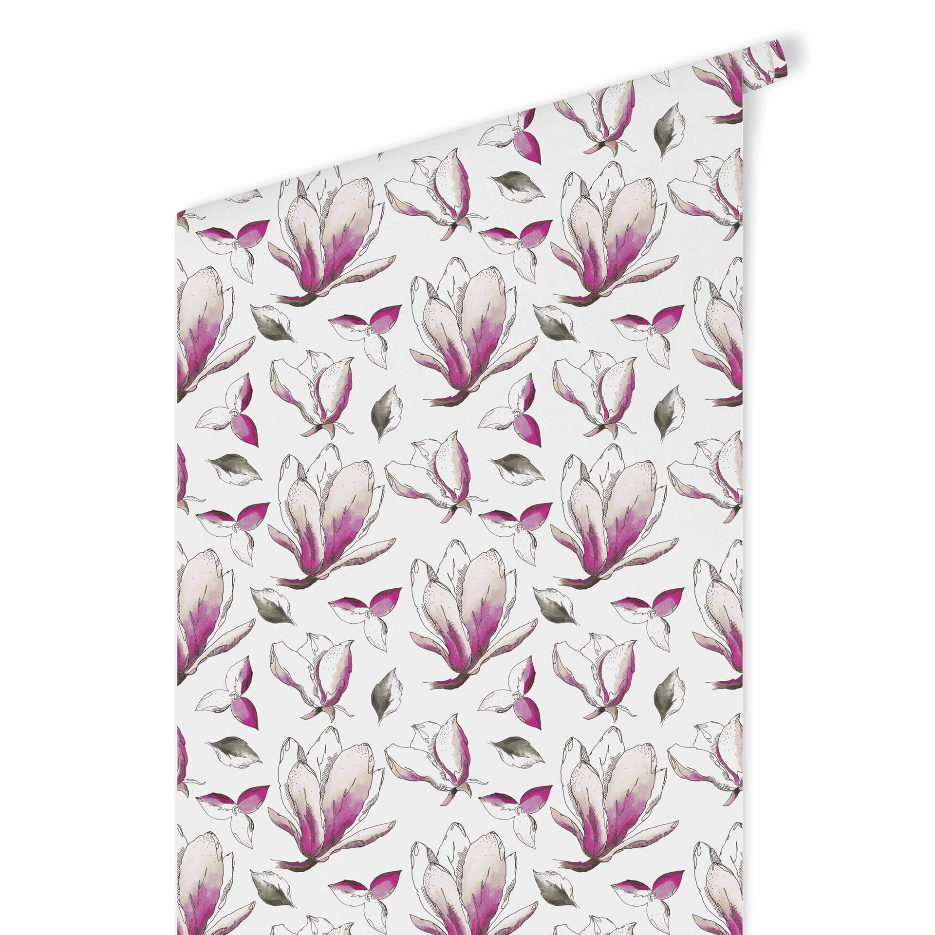 Patroonbehang – Illustrated Flowers – roze