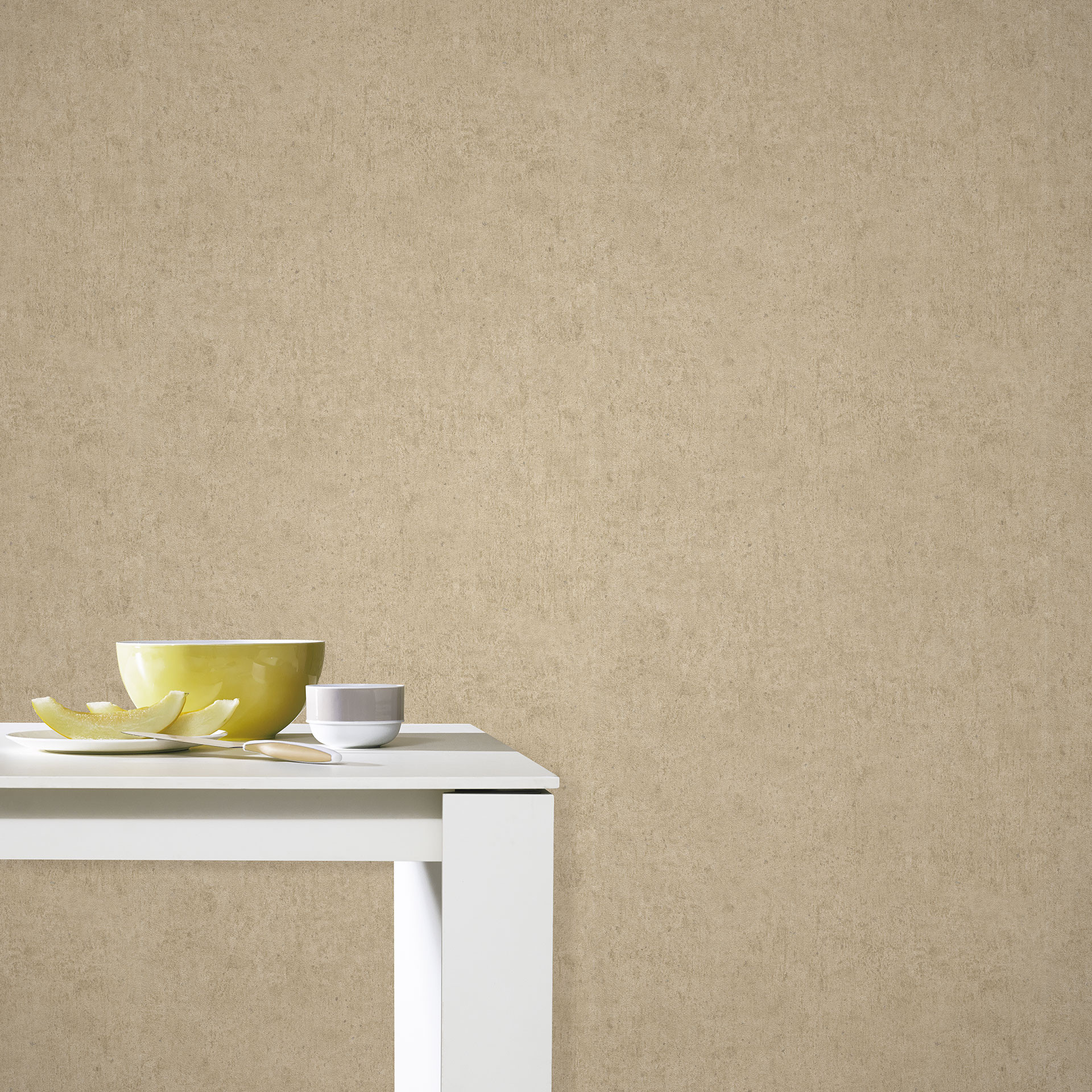 vliesbehang beton motief, effen kleuren, beige