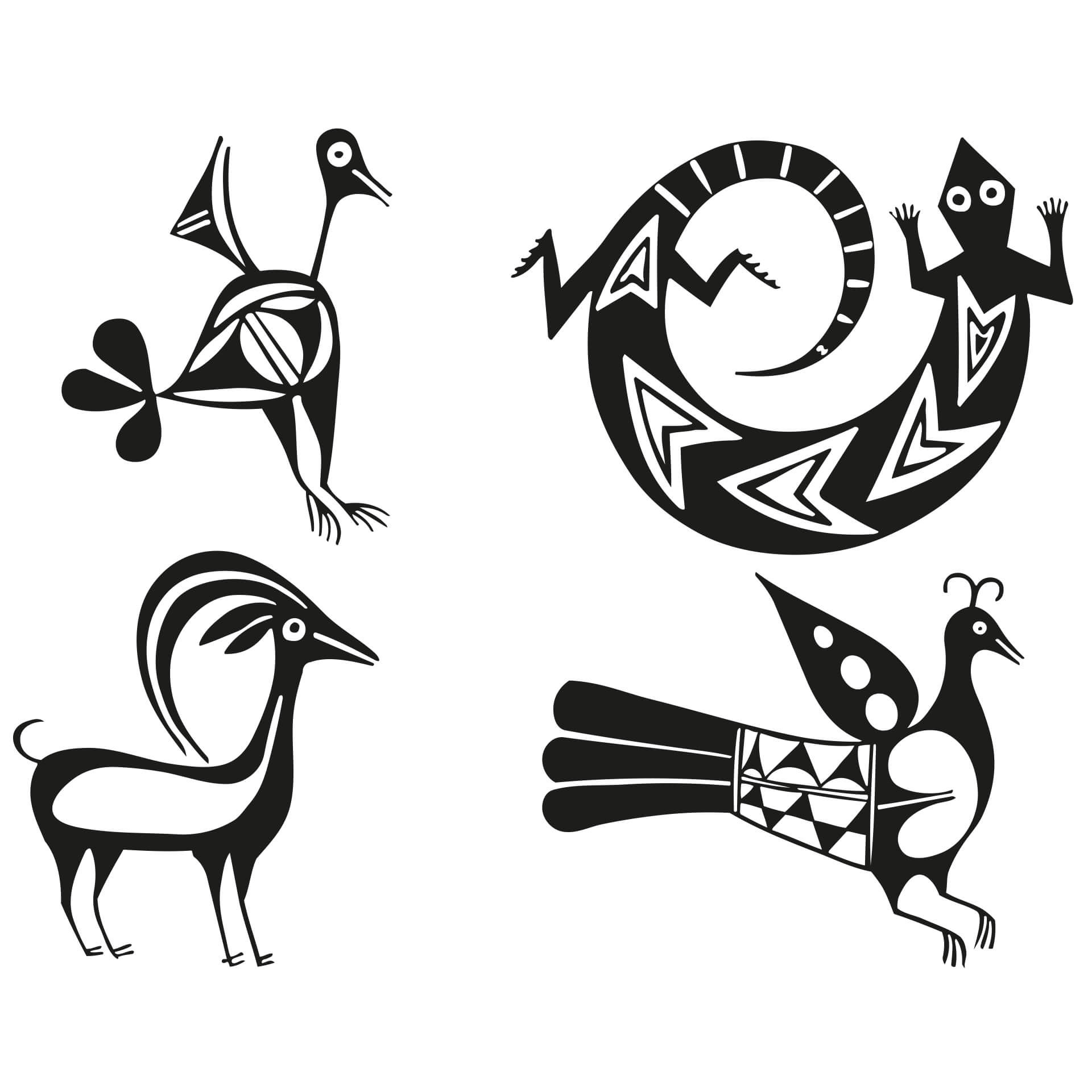Wallsticker Aztekiske dyr 2