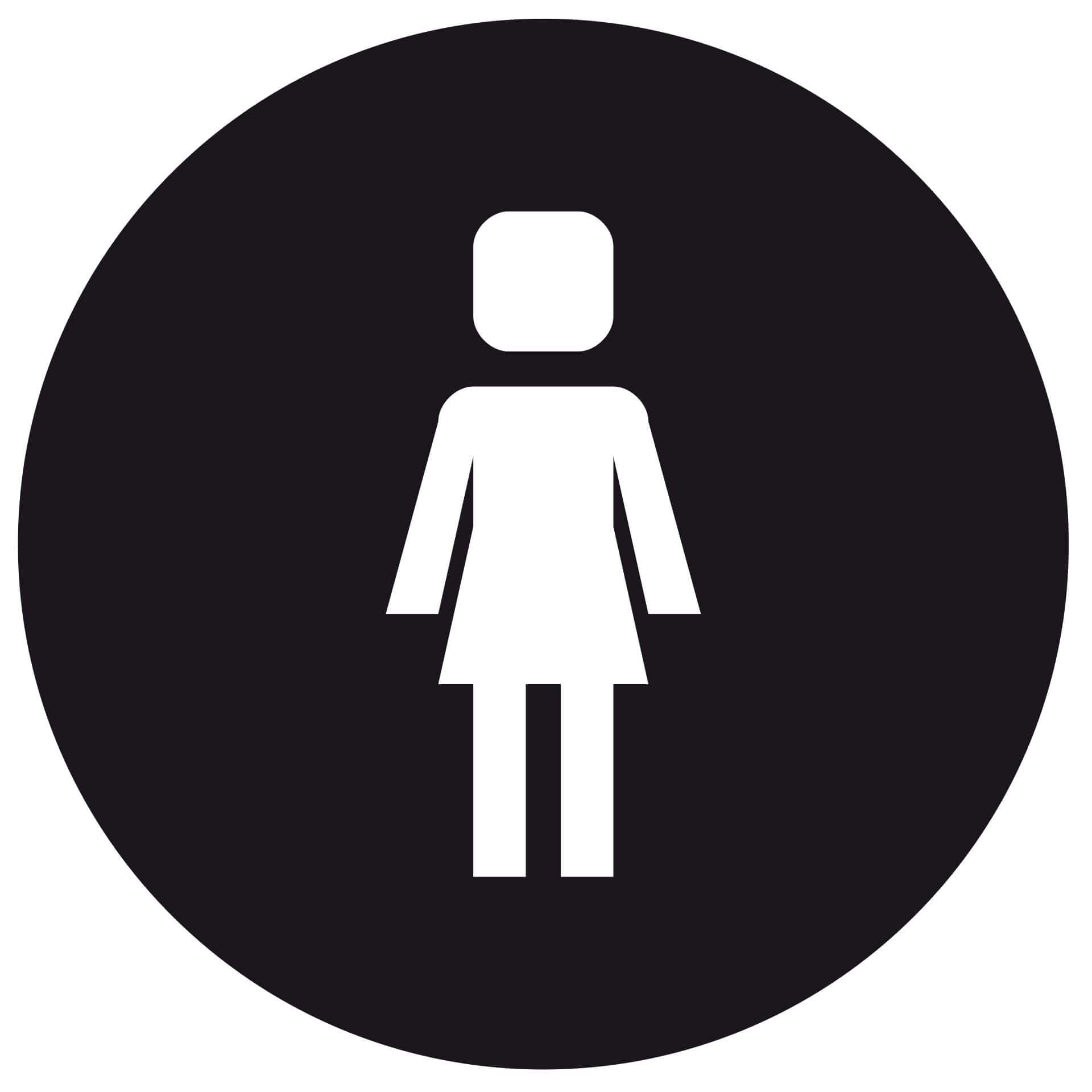 Muursticker Emoji WC Dames