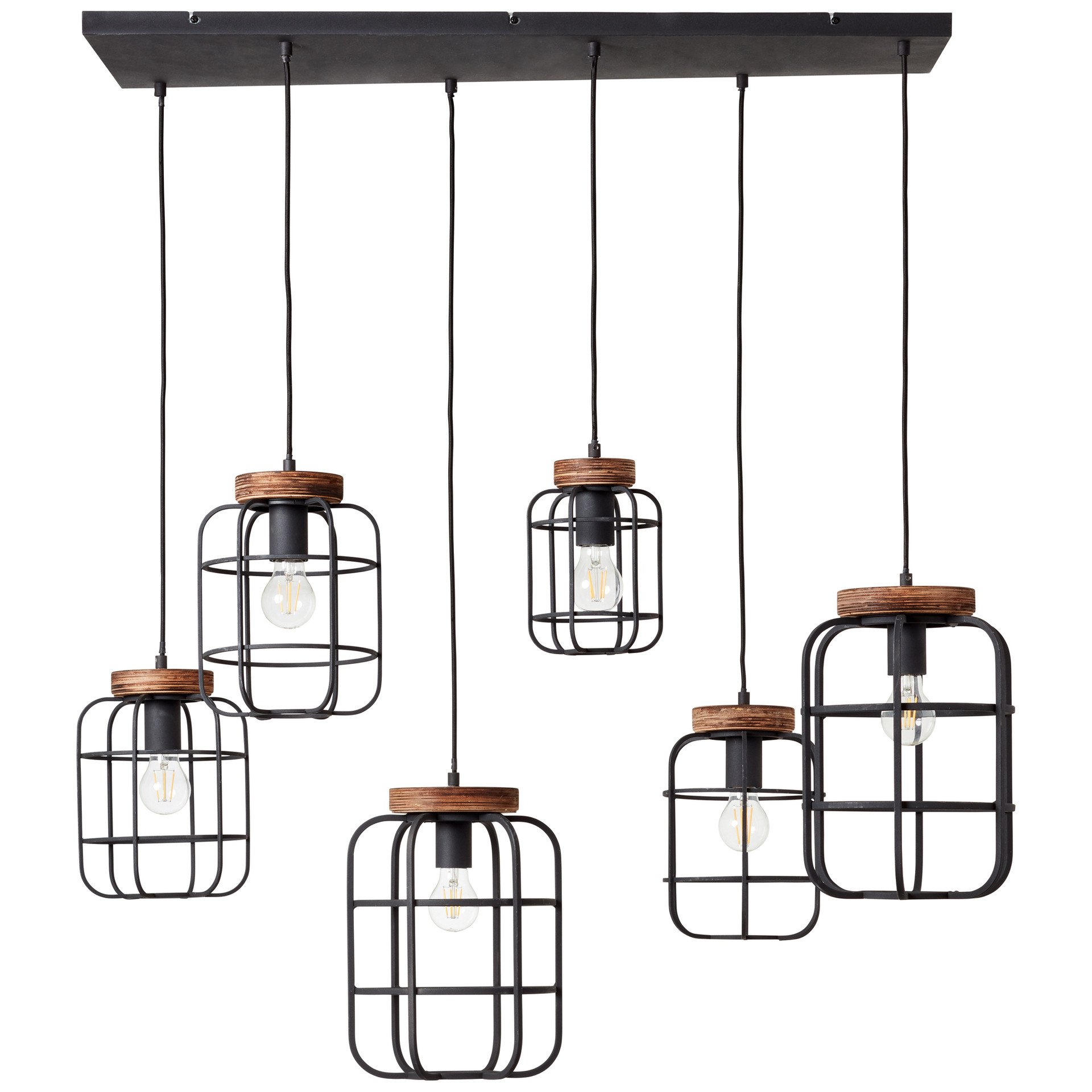 Pendelleuchte Inga, braun, 130 x 110 cm, Holz Pendellampe