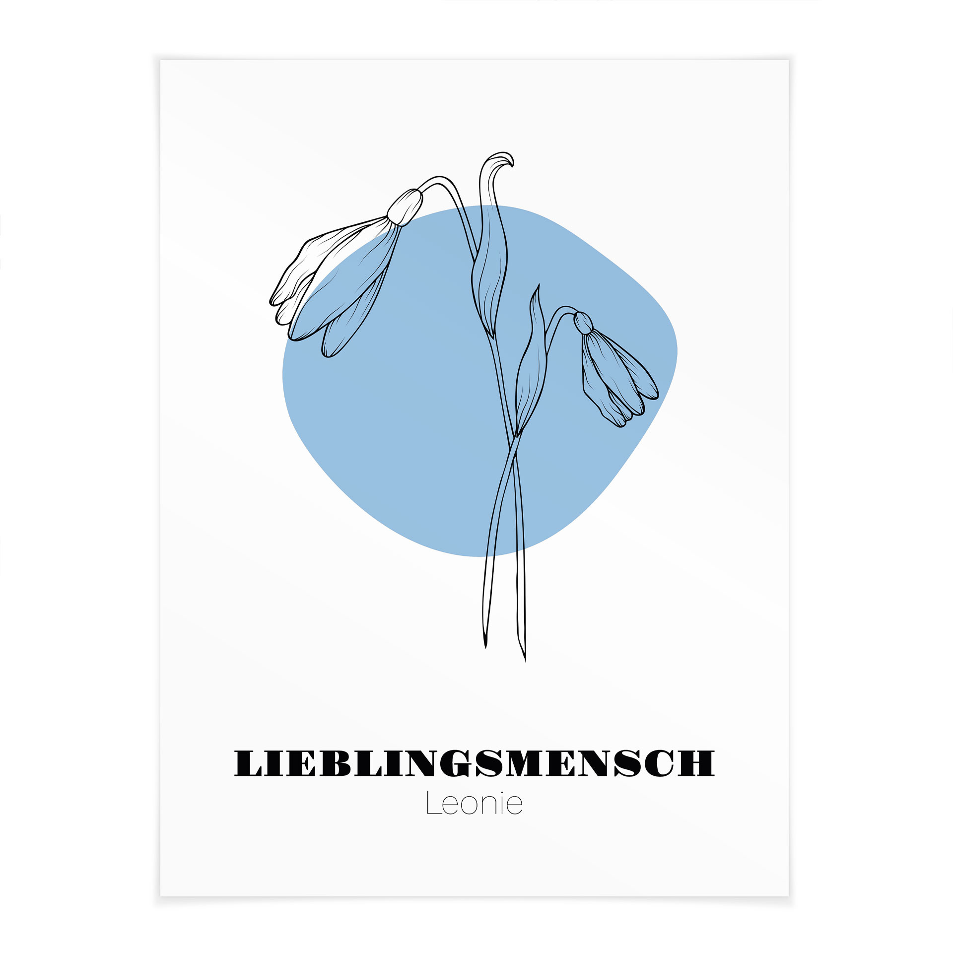 Personalisierbares Poster Monatsblume Januar