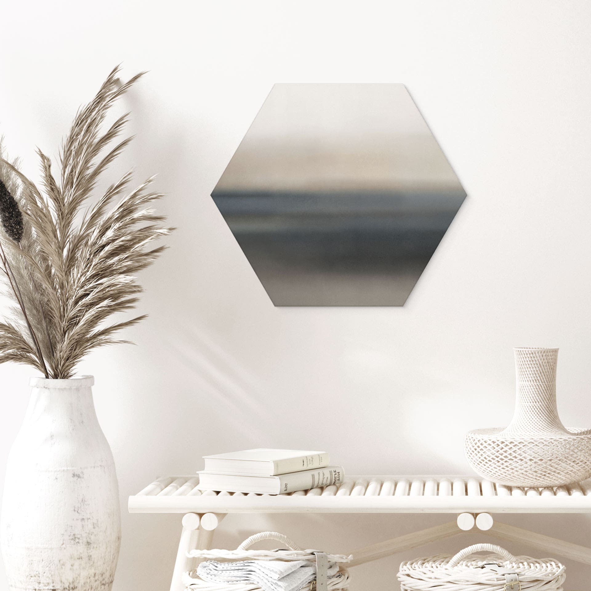 Hexagone Tableau Rotko Sand - Horizon Minimaliste - Sir Edward x Grigory Gladarev - Alu-Dibond