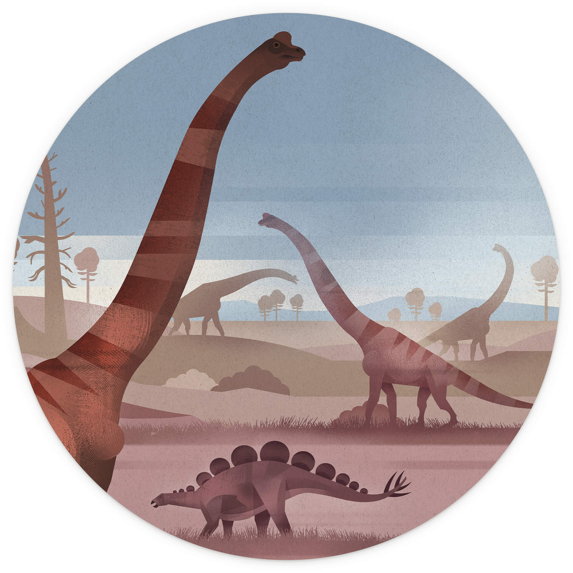 Behangcirkel Braun - Land van de Dinosaurussen - vliesbehang/zelfklevend vliesbehang