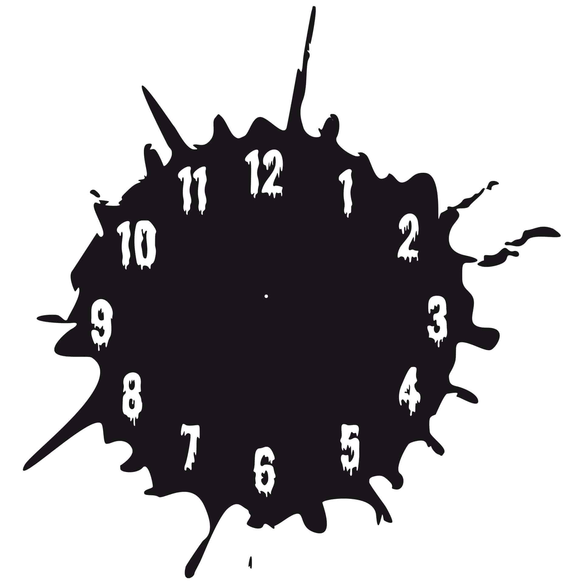 Sticker mural - Horloge Taches d'encre
