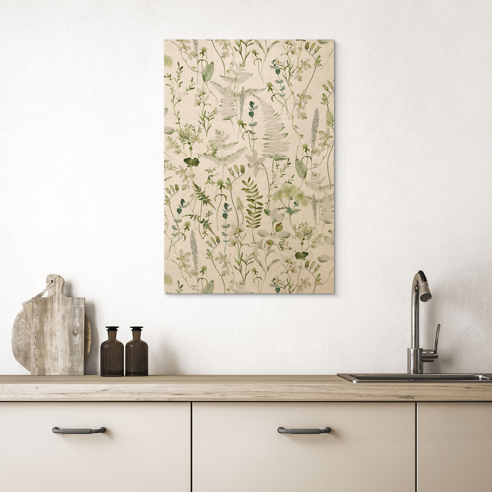 Plakat drewniany zioła i polne kwiaty - UN Designs