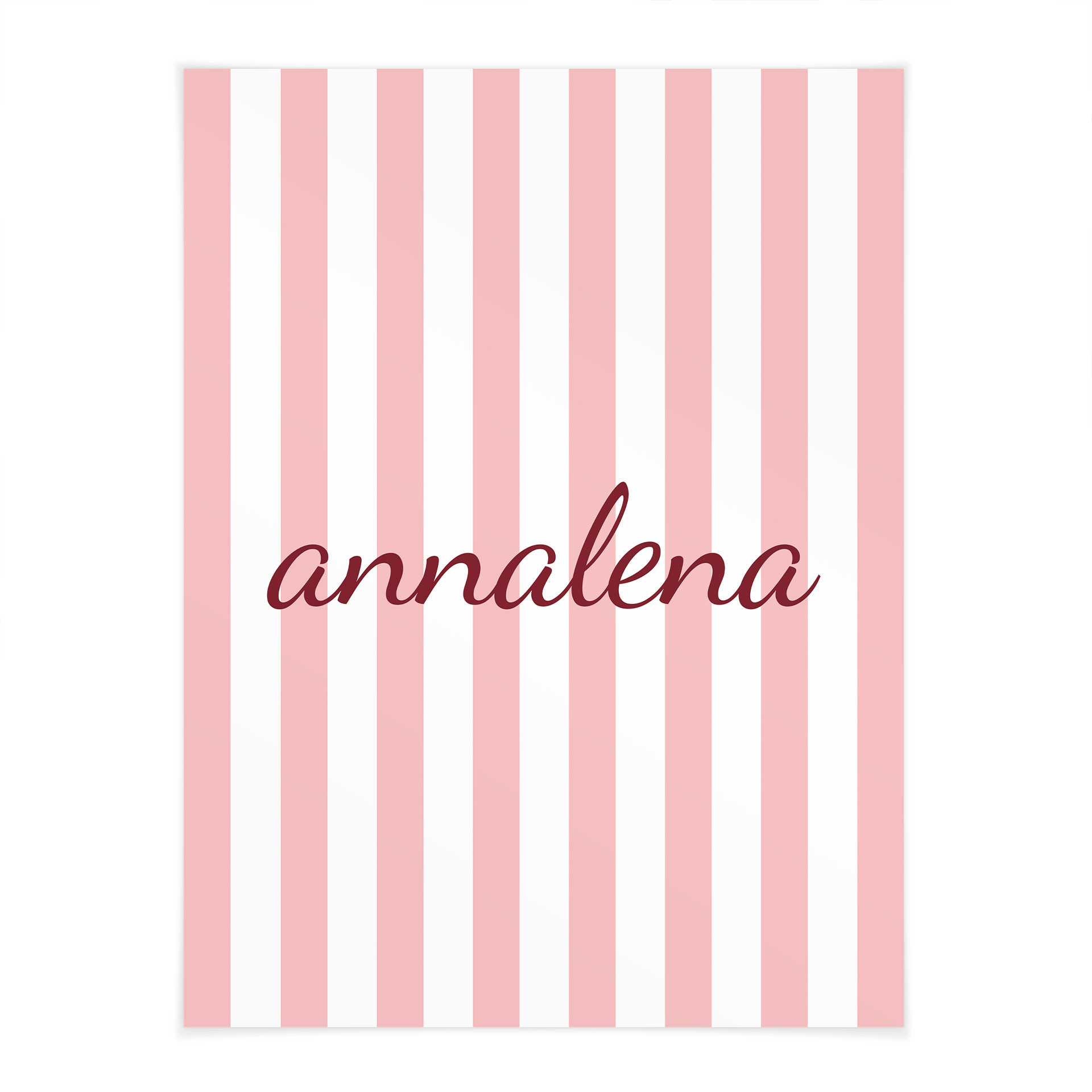 Poster personnalisable rayures roses