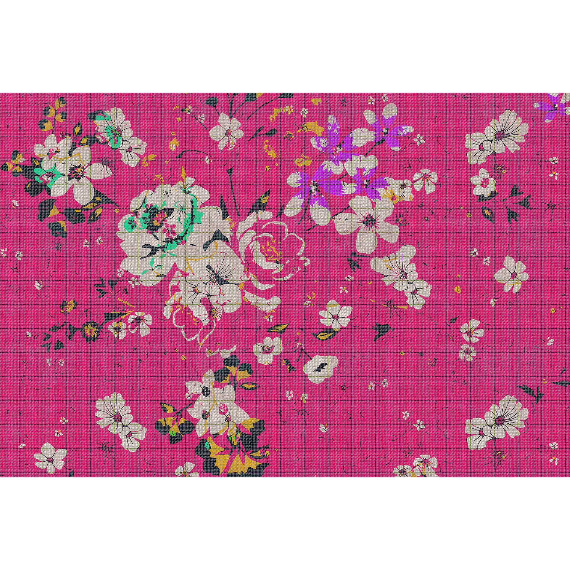 Livingwalls Fotobehang Walls by Patel 2 flower plaid 2