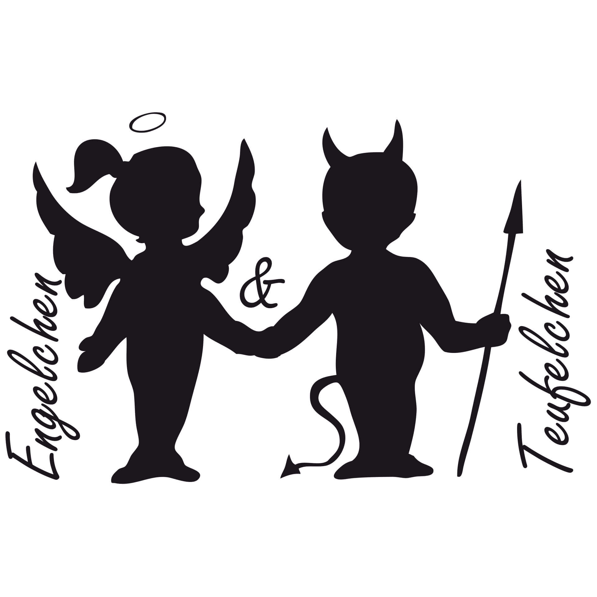 Wandtattoo Engelchen & Teufelchen 1