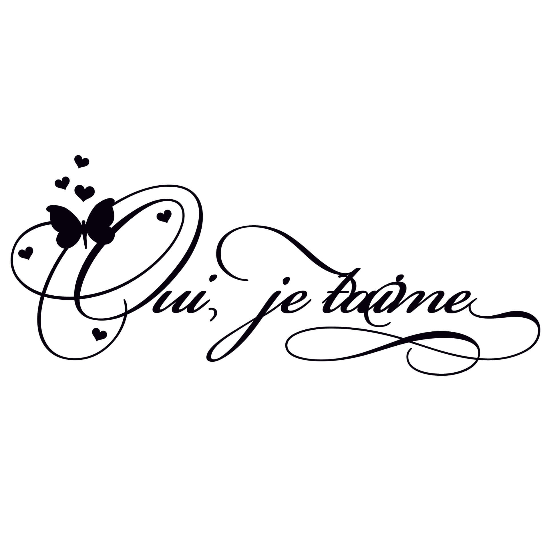 Wallsticker Oui, je t'aime