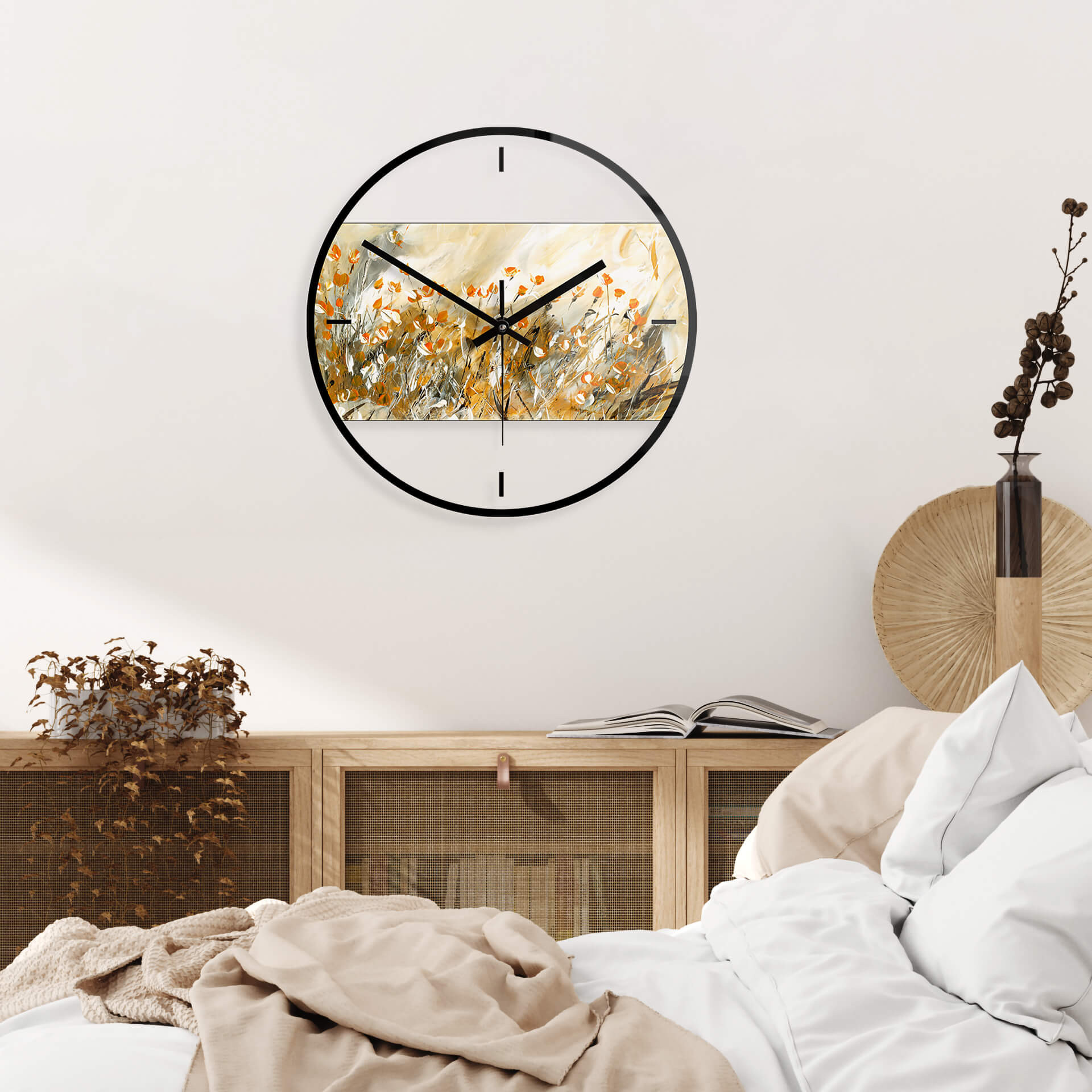 Wanduhr aus Glas - Niksic - Morgenlicht - Ø 30 cm