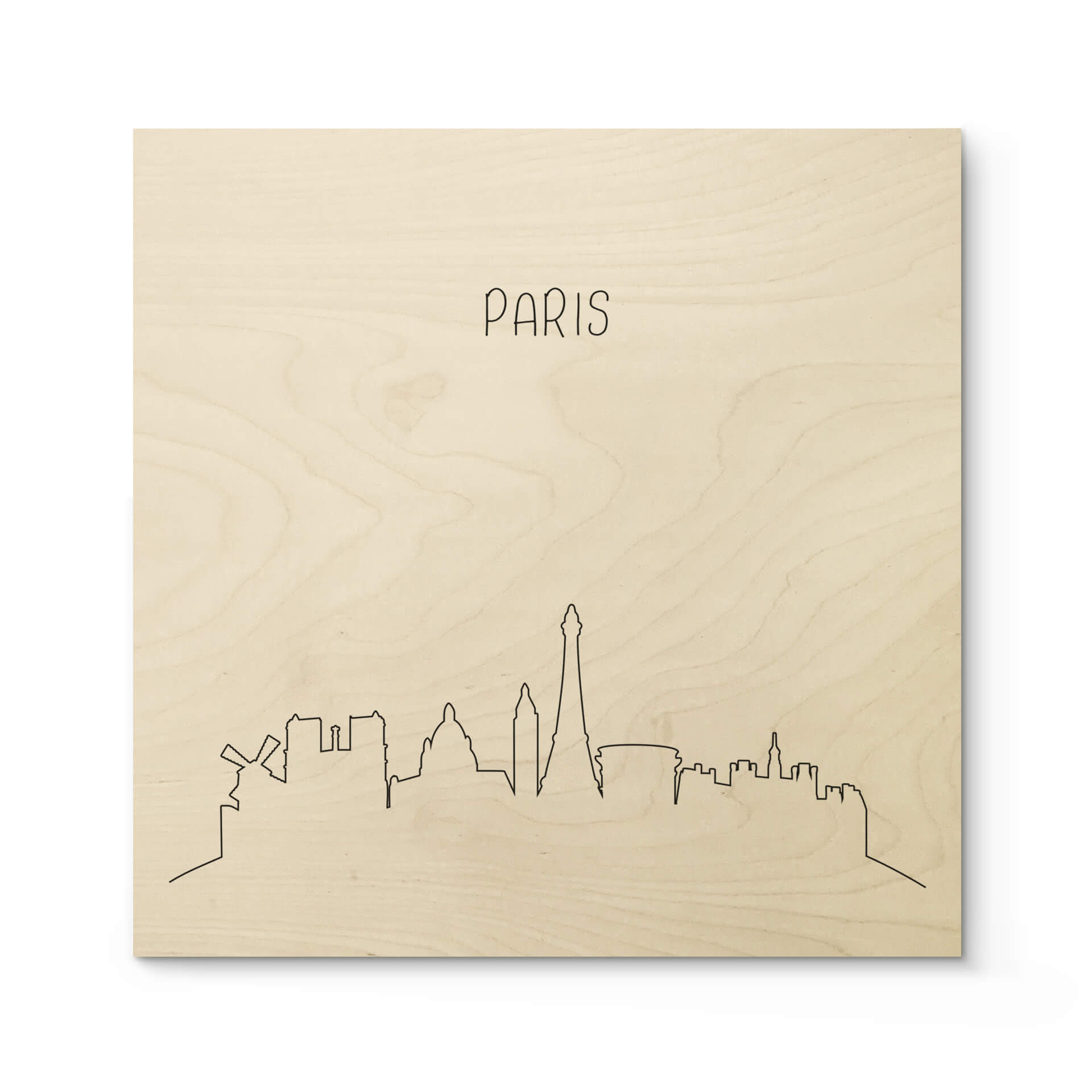 Plakat drewniany Skyline Paris Outline