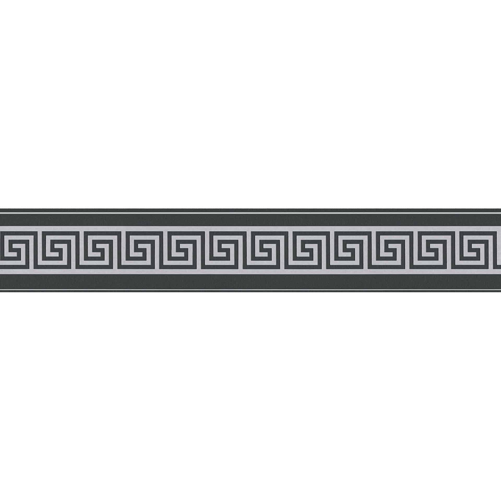 A.S. Création selbstklebende Bordüre Only Borders Mäander metallic, schwarz