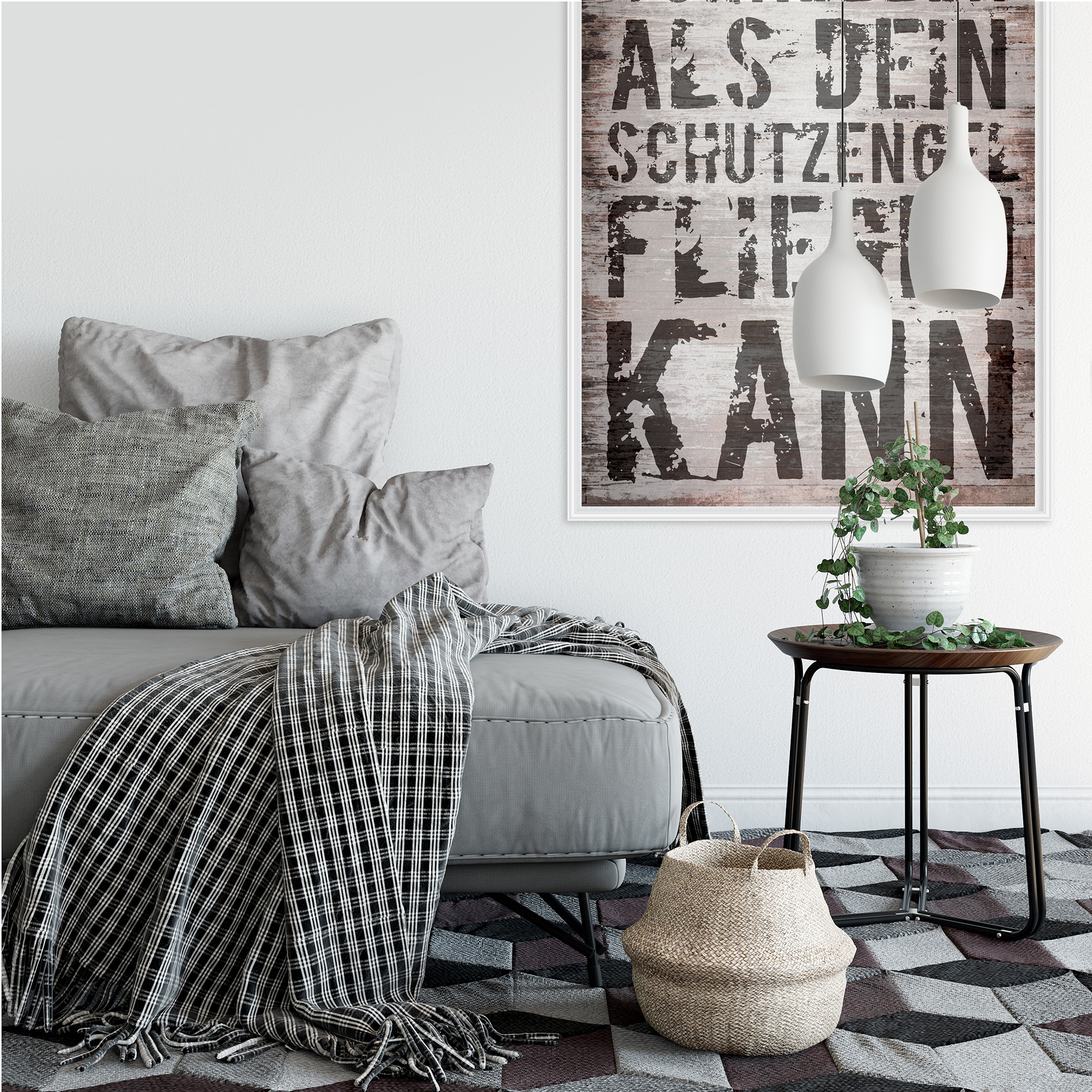 Wallprint W - Renne niemals schneller als dein Schutzengel fliegen kann