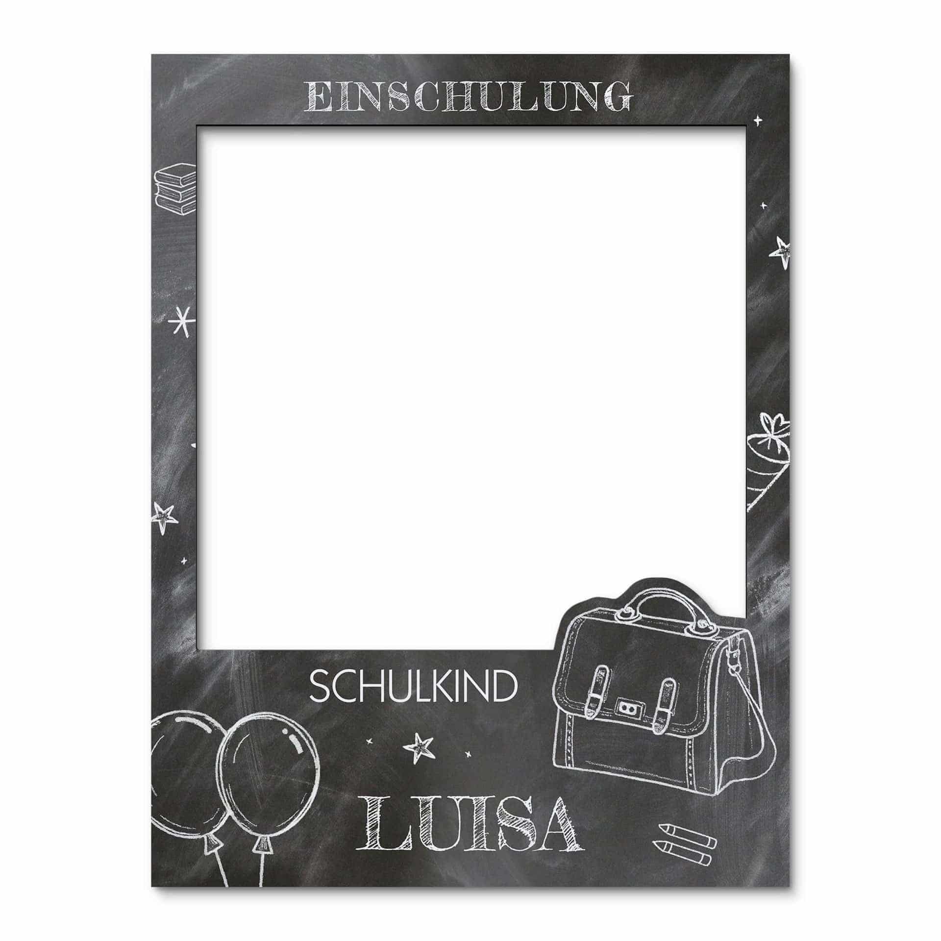 Fotorahmen Einschulung Tafel-Look - personalisierbar