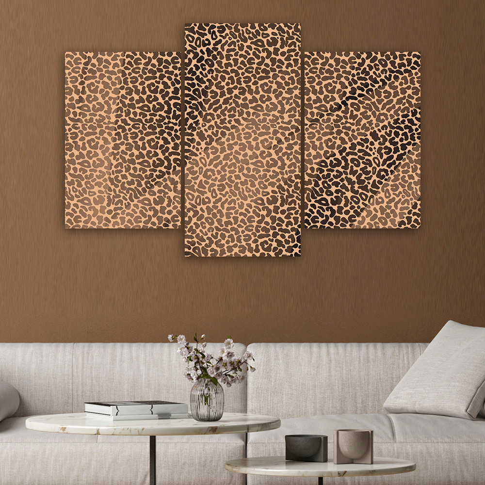 3 stykke lærredsprint, Leopard Leopard Pels Patches Mønster