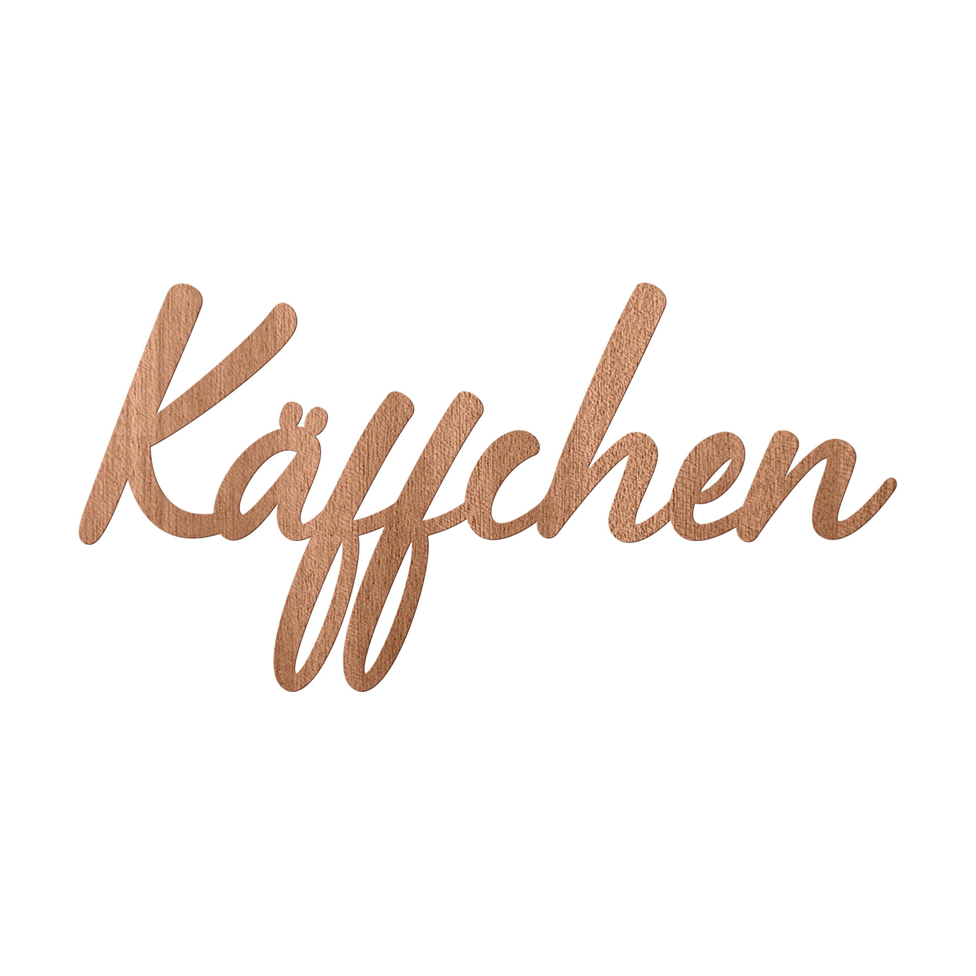 3D Holz Schriftzug Käffchen - Mahagoni