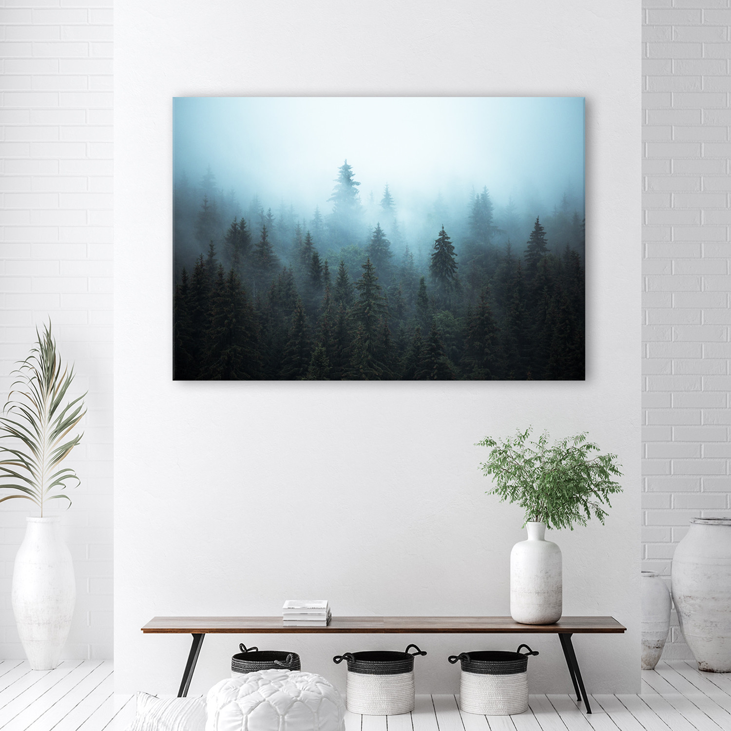 Canvasbillede, Skov i tåge