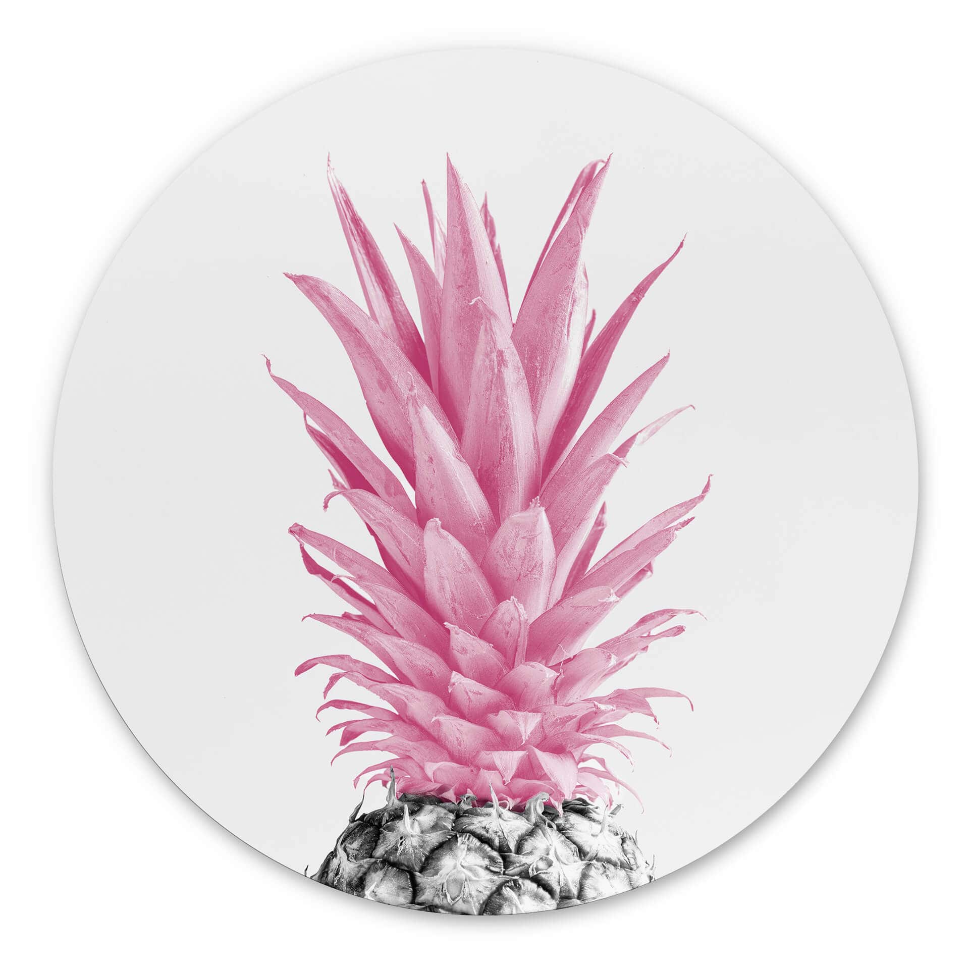 Vægcirkel 1X Studio - Pink Pineapple – print på aluminium (Alu-Dibond)