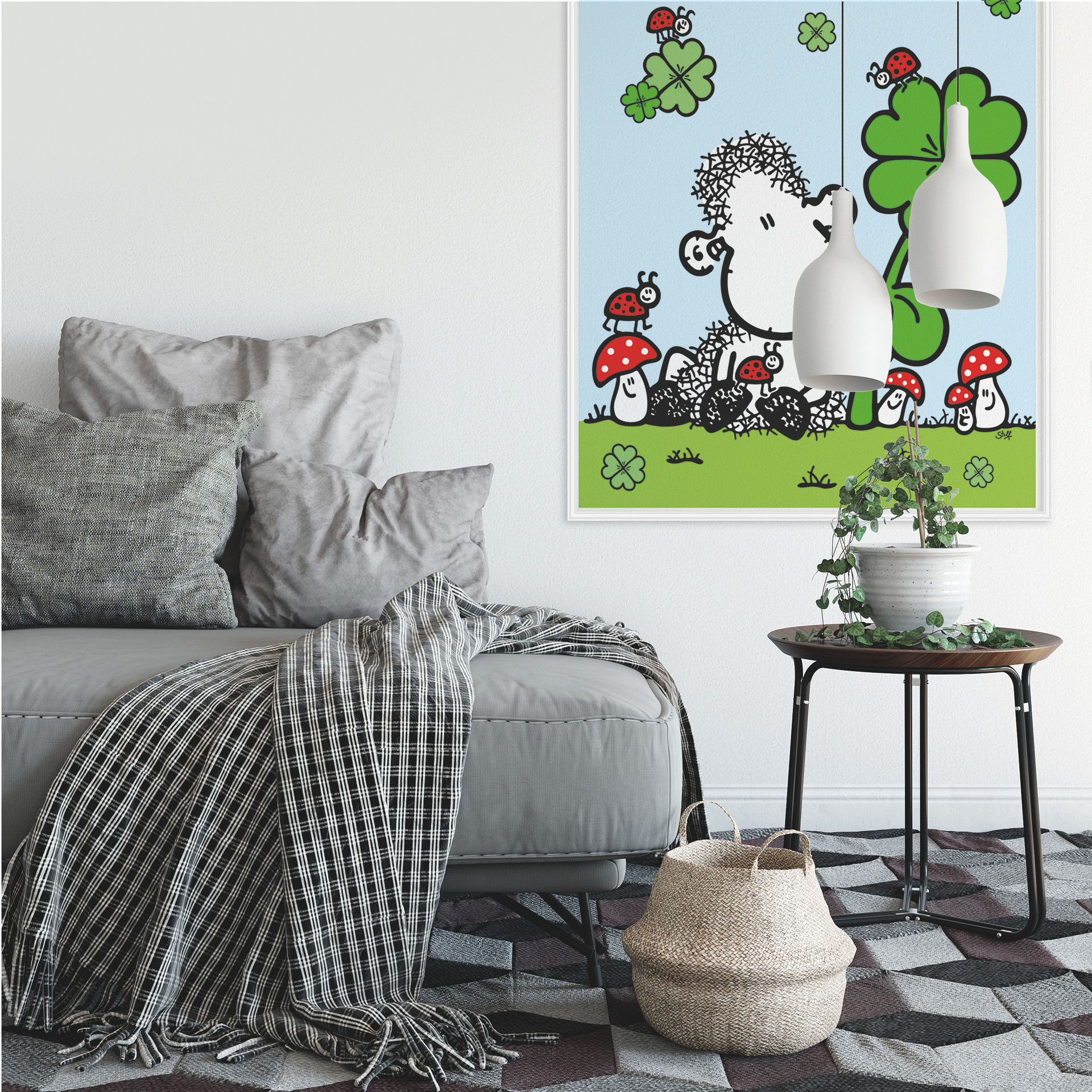 Wallprint W - sheepworld Ganz viel Glück