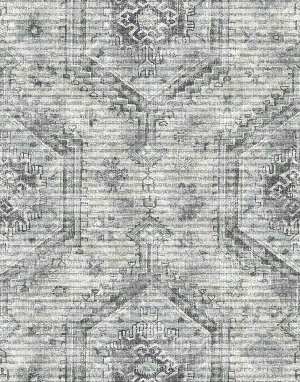 Papier peint photo Échantillons de tapis d'Orient vintage gris dans le style ethnique moderne 2,7 x