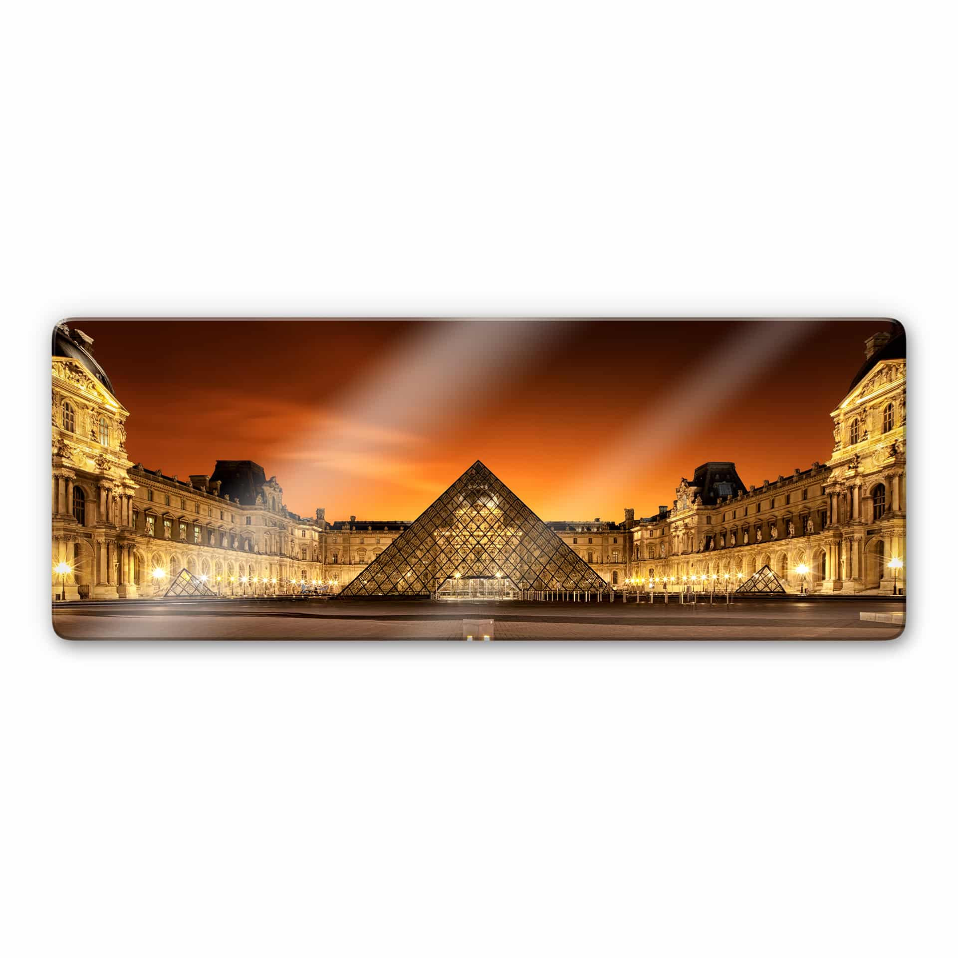 Glasbild Kiciak - Illuminated Louvre