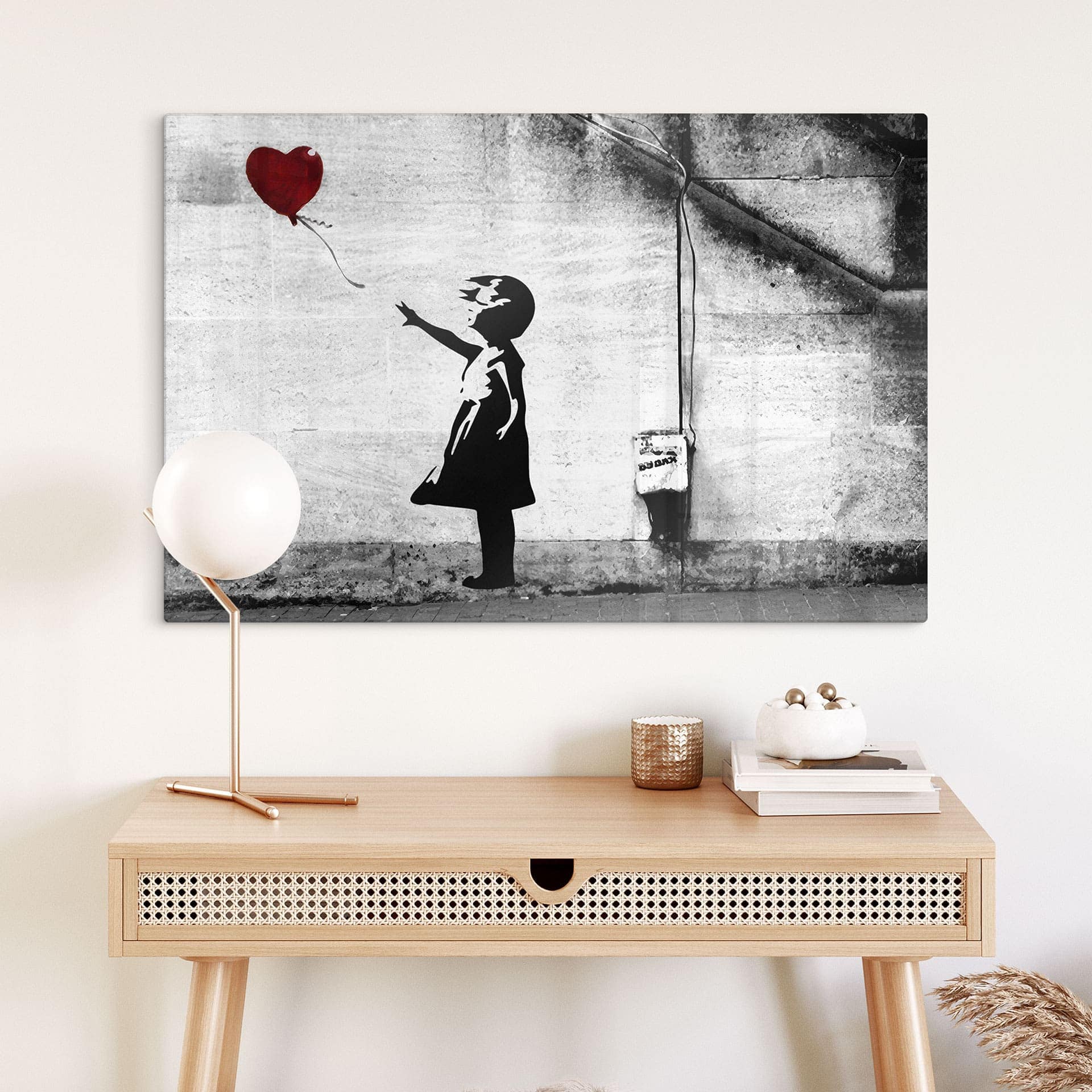 Glasbillede - Banksy - Pige med ballon