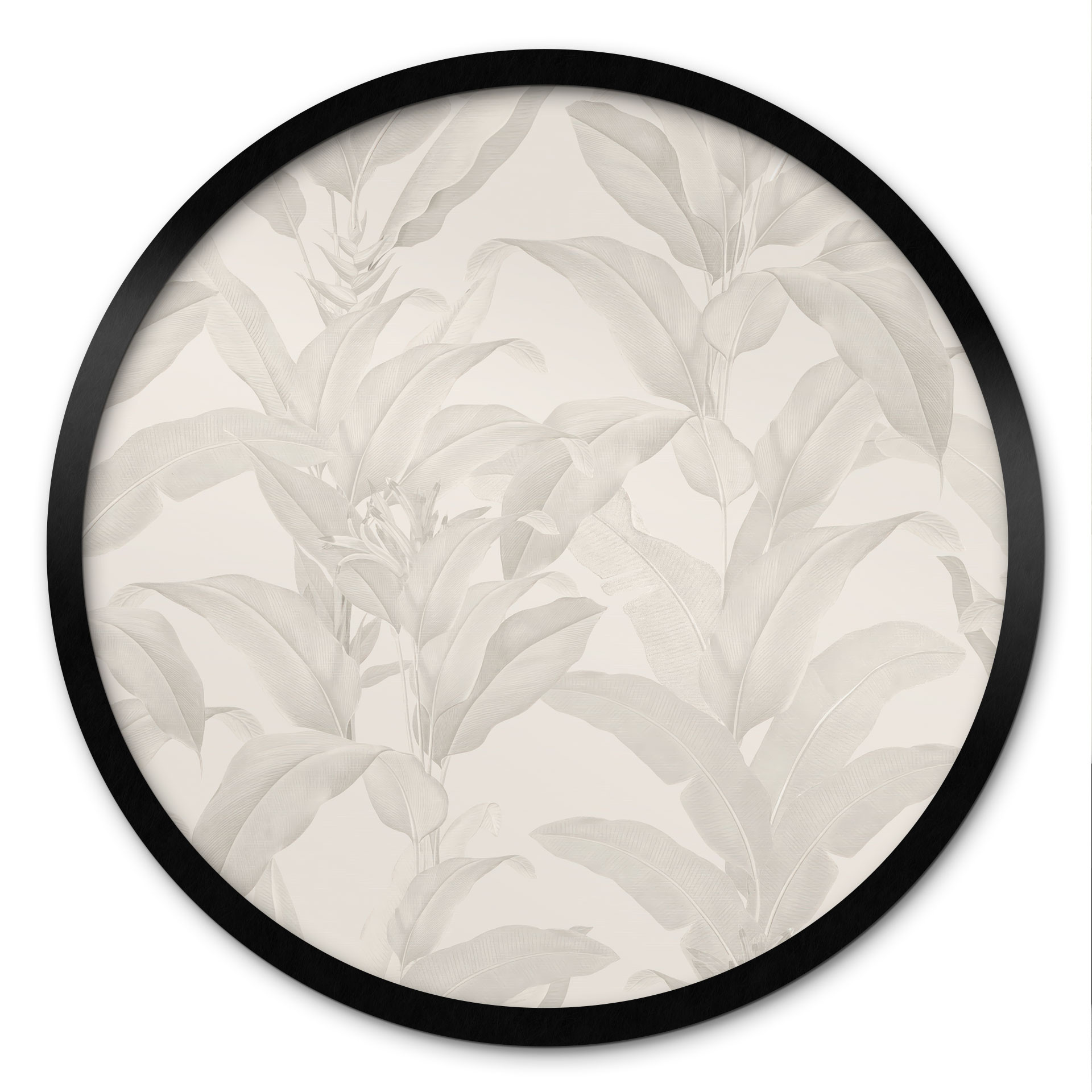 Poster Urban Jungle Feuilles tropicales Crème - Décorations Bloomery - Rond