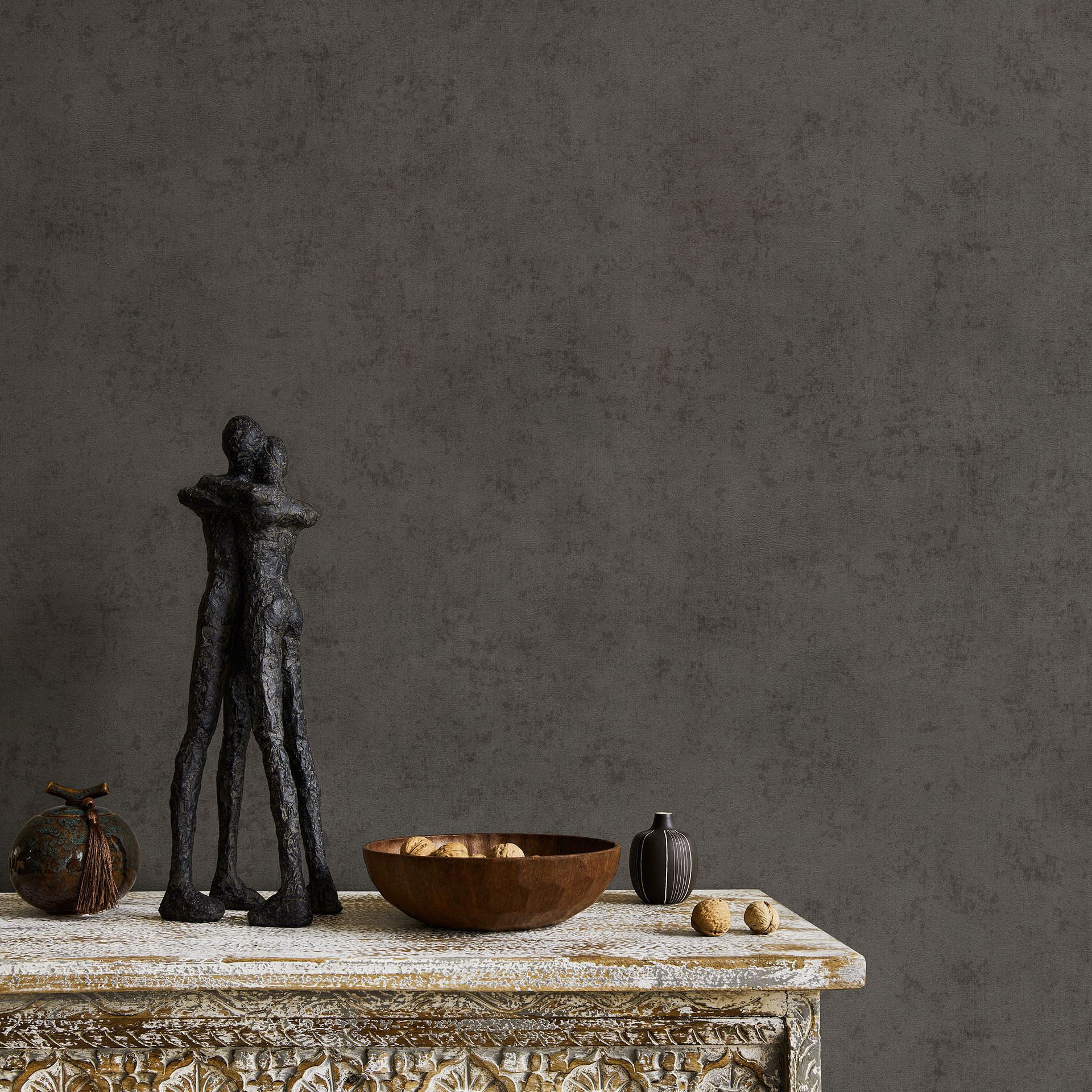 Vliesbehang SHINY CONCRETE Elle Decoration 4, taupe