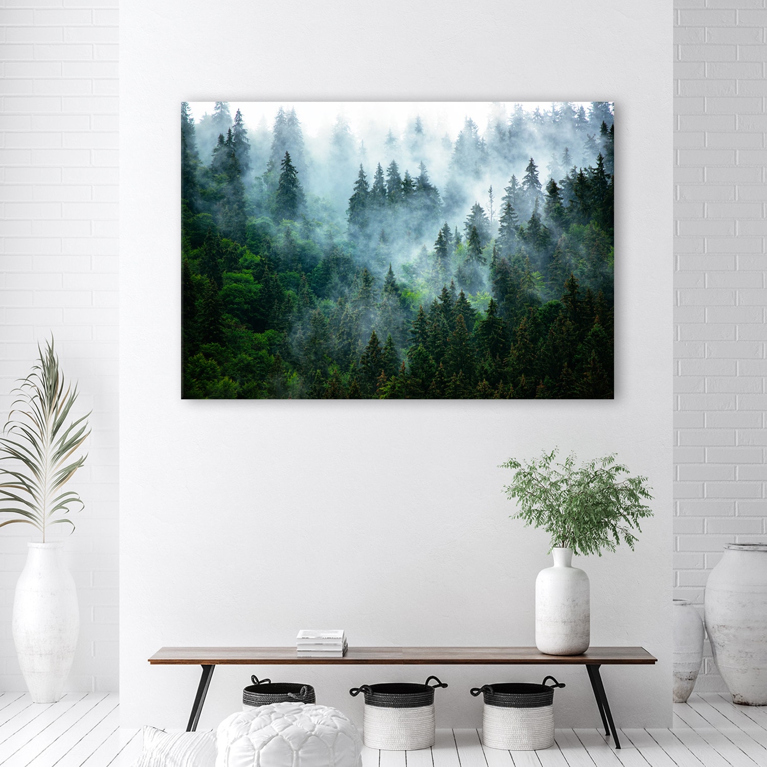 Canvasbillede, Skov i tåge
