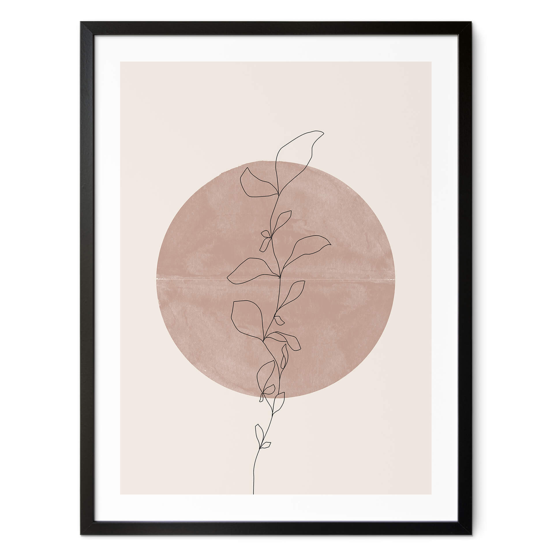 Plakat The Miuus Studio - Line Art - Roślina przed księżycem w pełni