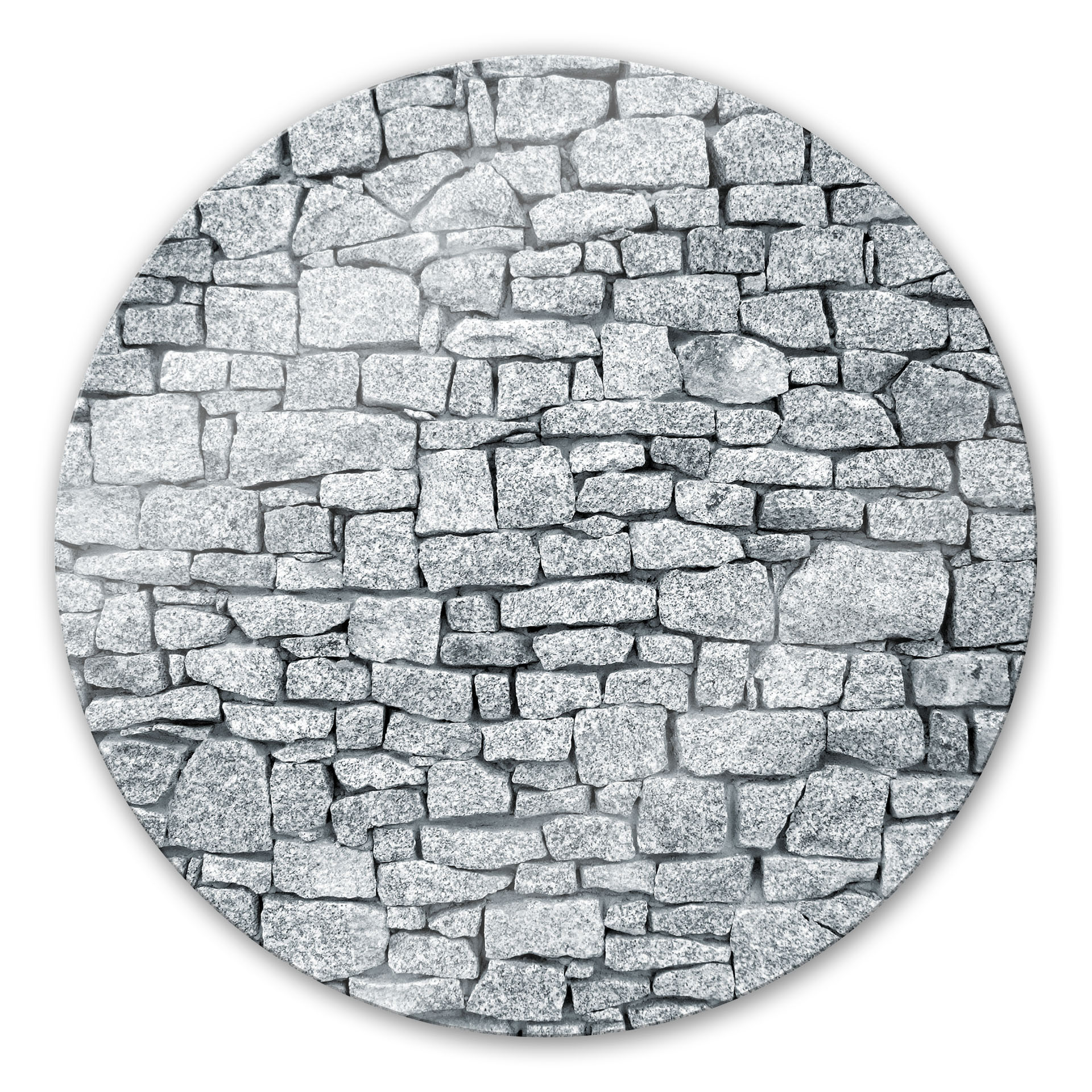 Glasbillede - Granit Væg - Rund