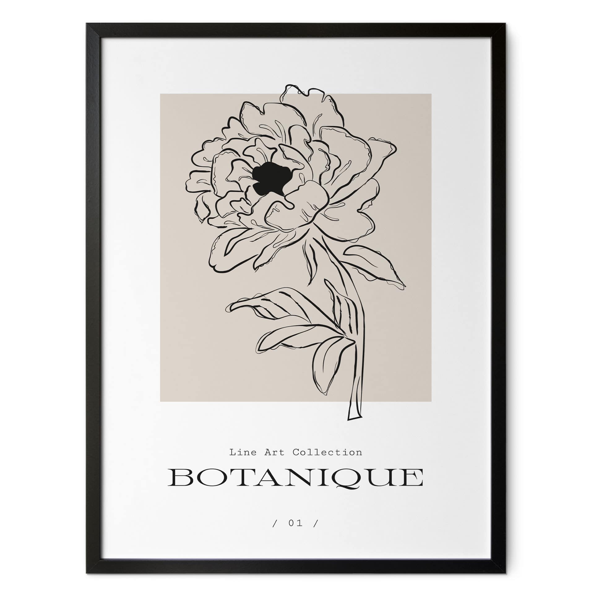 Plakat lineart flower beige - Treechild