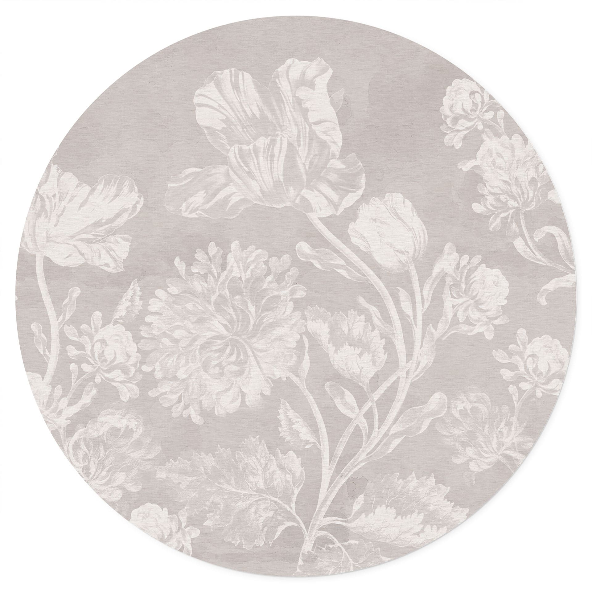 Naklejka na ścianę Wildflowers in chalk look Beige - Bloomery Decor - Round