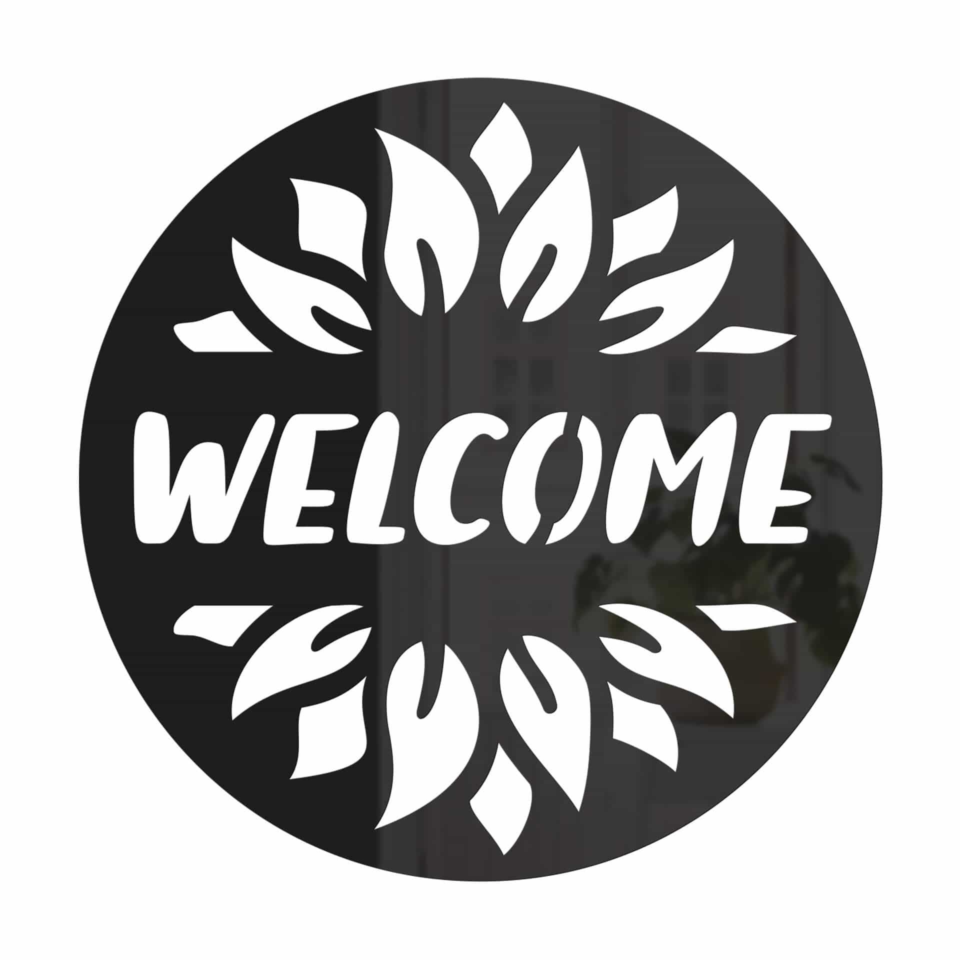 Dekoracja drzwi Welcome Sunflower - Dekoracja akrylowa - Okrągła