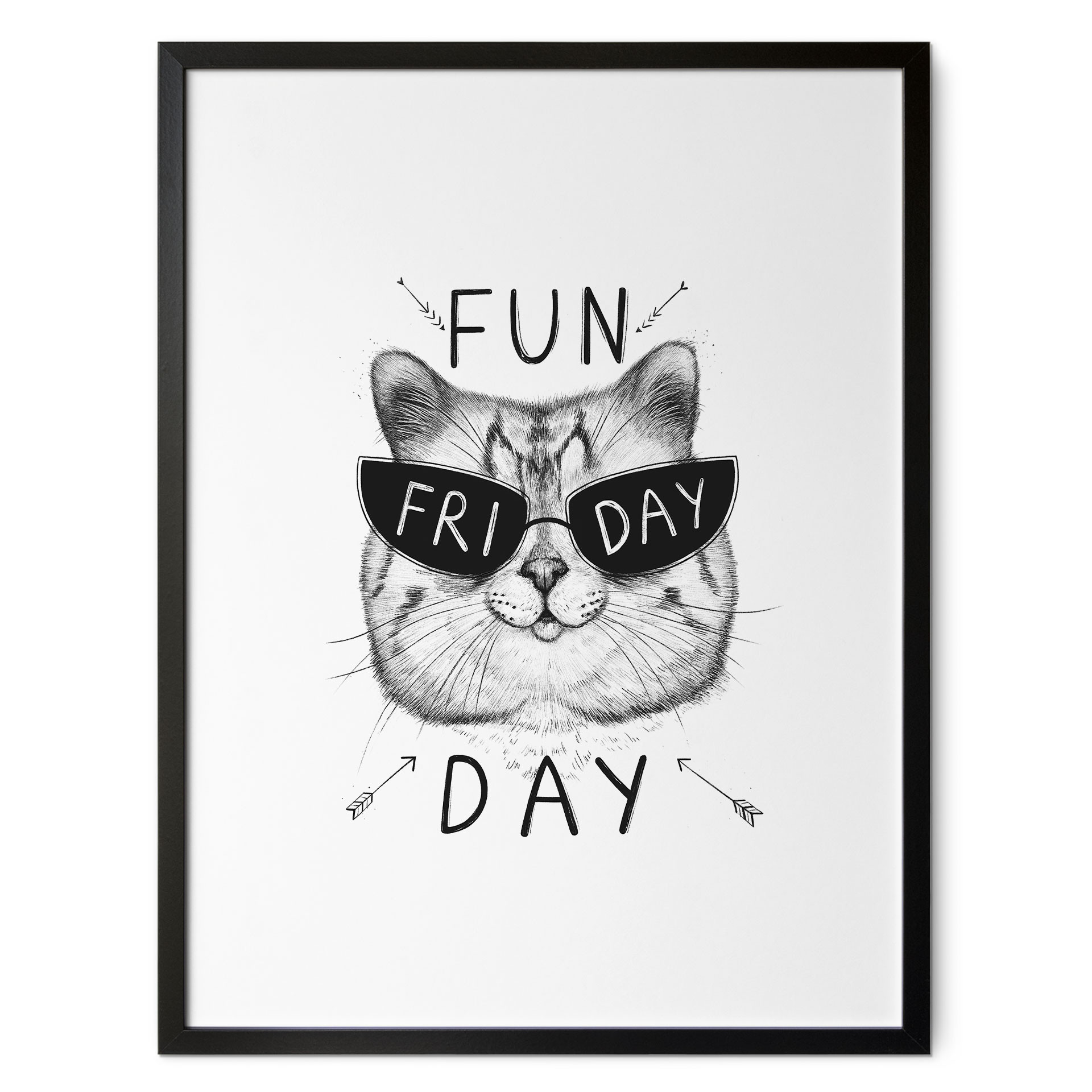Poster Katze mit Sonnenbrille - Fun Friday Cat - Korenkova