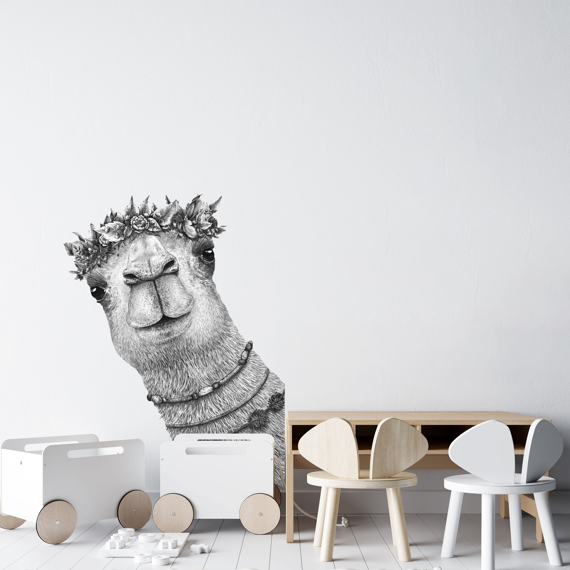 Wallsticker lama-hoved - Korenkova