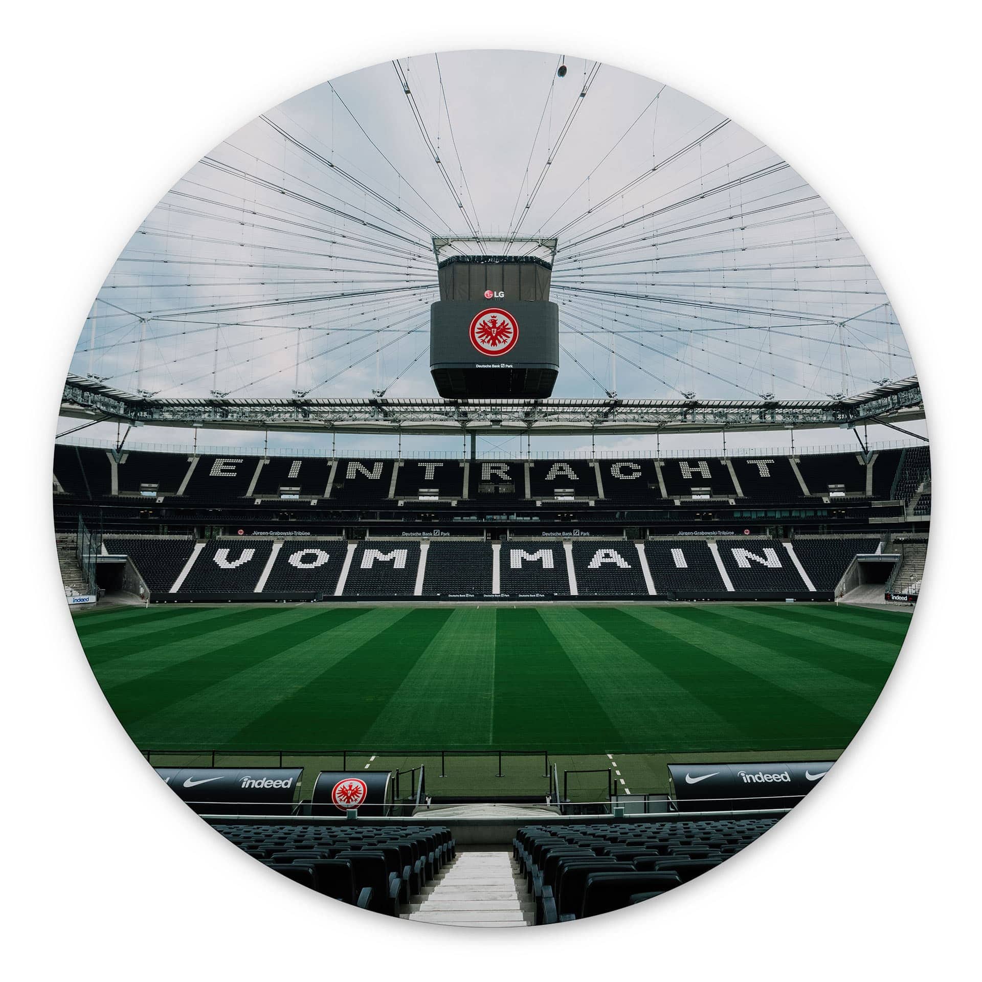 Wandbild Eintracht Frankfurt - Stadion Tribüne - Alu-Dibond Rund