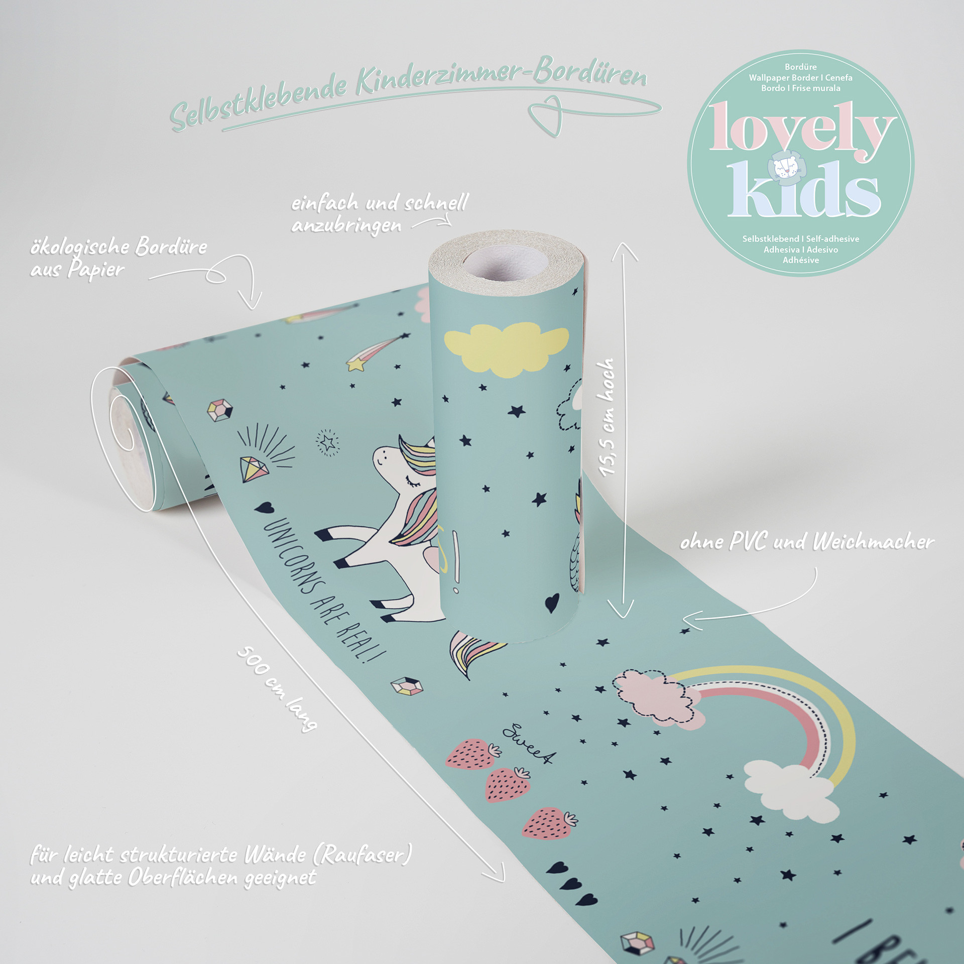 Lovely Kids Behangrand Zelfklevend
