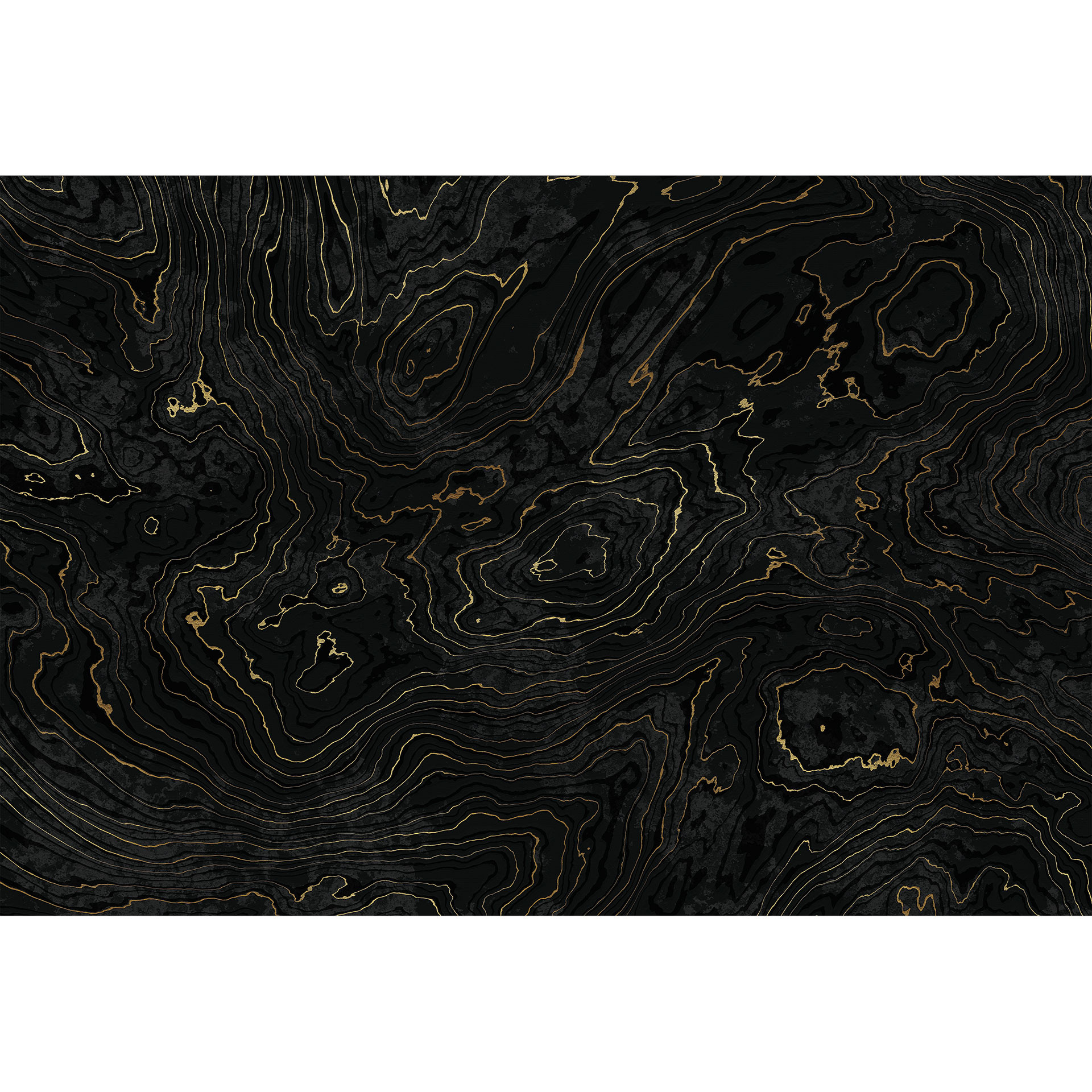 Zwart en goud abstract lijnen behang - Amini