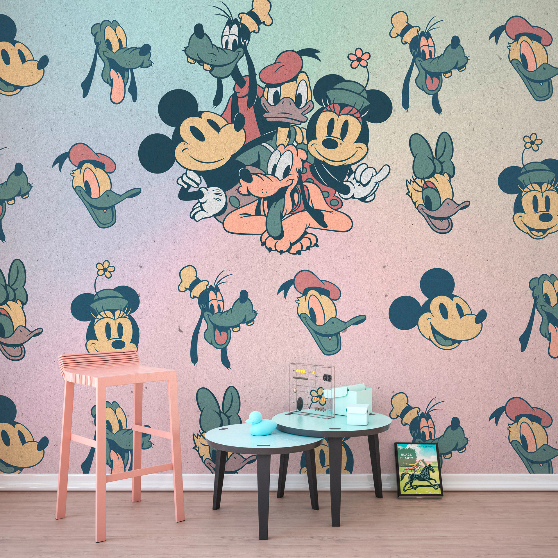 Vliesbehang - Mickey Fab5 - 300 x 280 cm