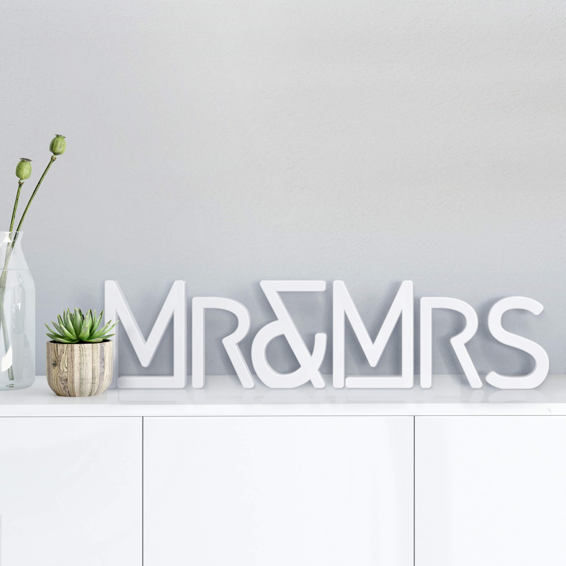 Dekoracyjne litery 3D Mr & Mrs -Modern-