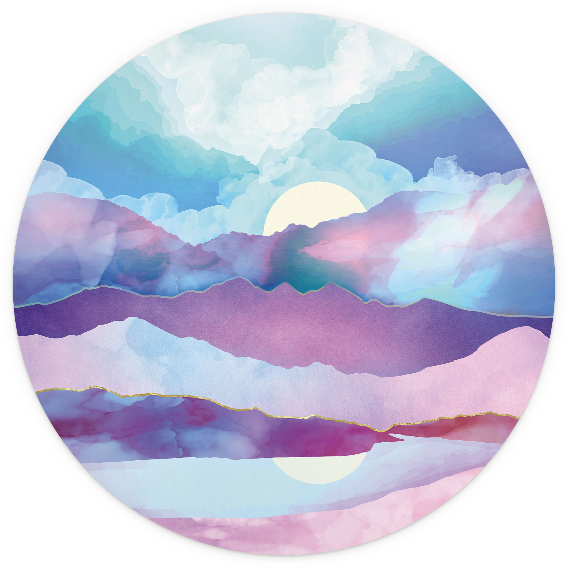 Behangcirkel Oogverblindend berglandschap - SpaceFrog Designs - vliesbehang/zelfklevend vliesbehang