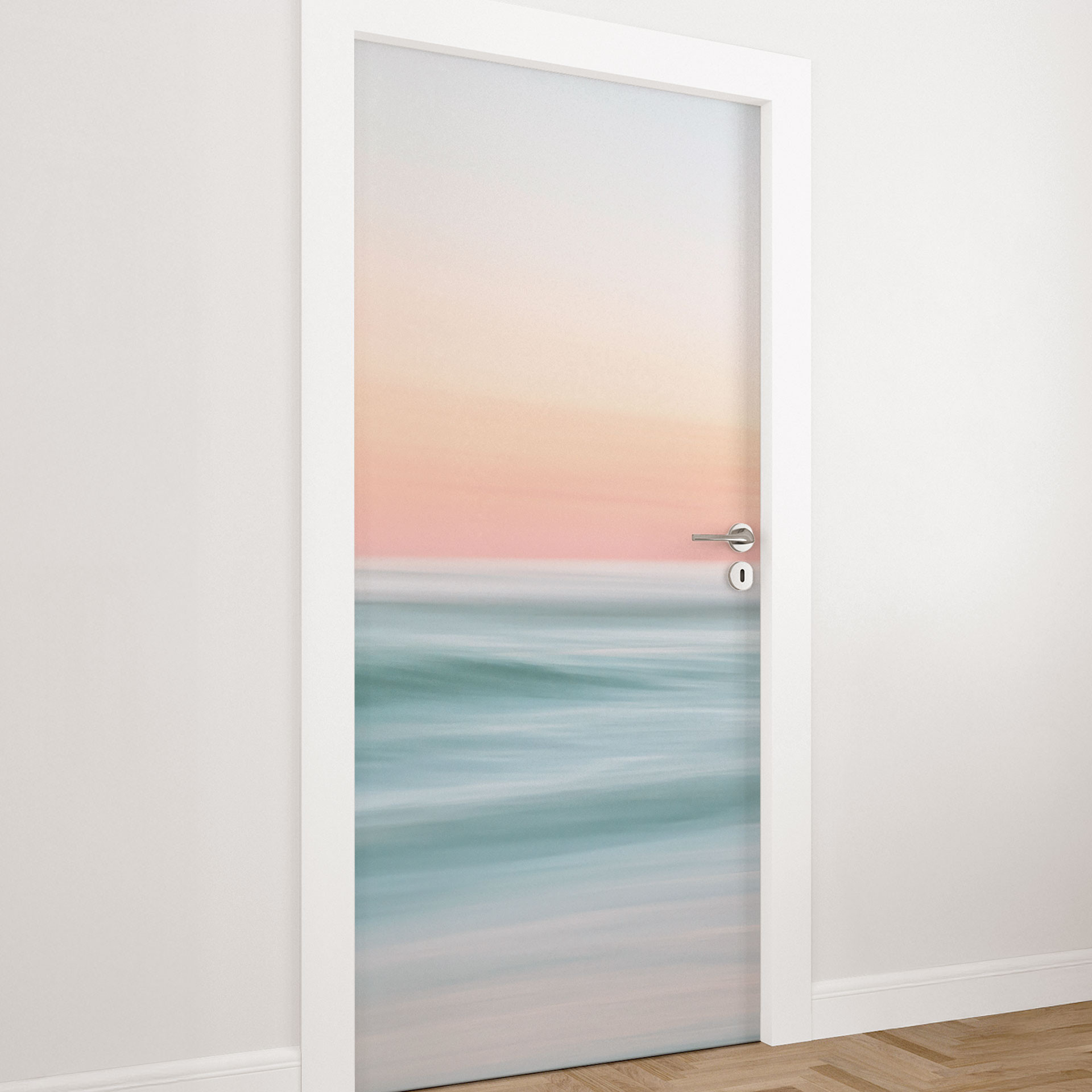 Folia na drzwi Abstrakcyjne Fale Morskie Pastel - Botha