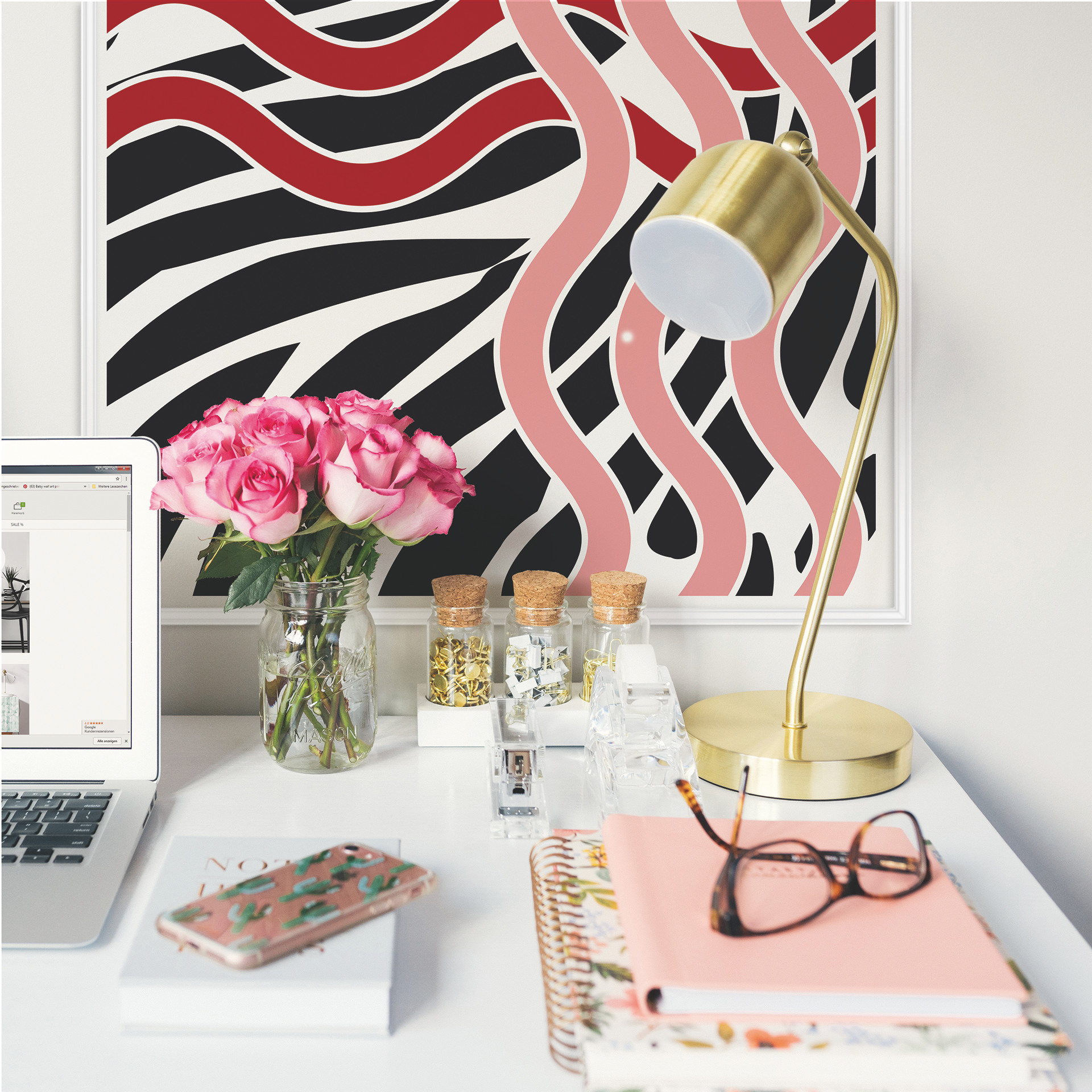 Poster autocollant - W - Vague Rouge
