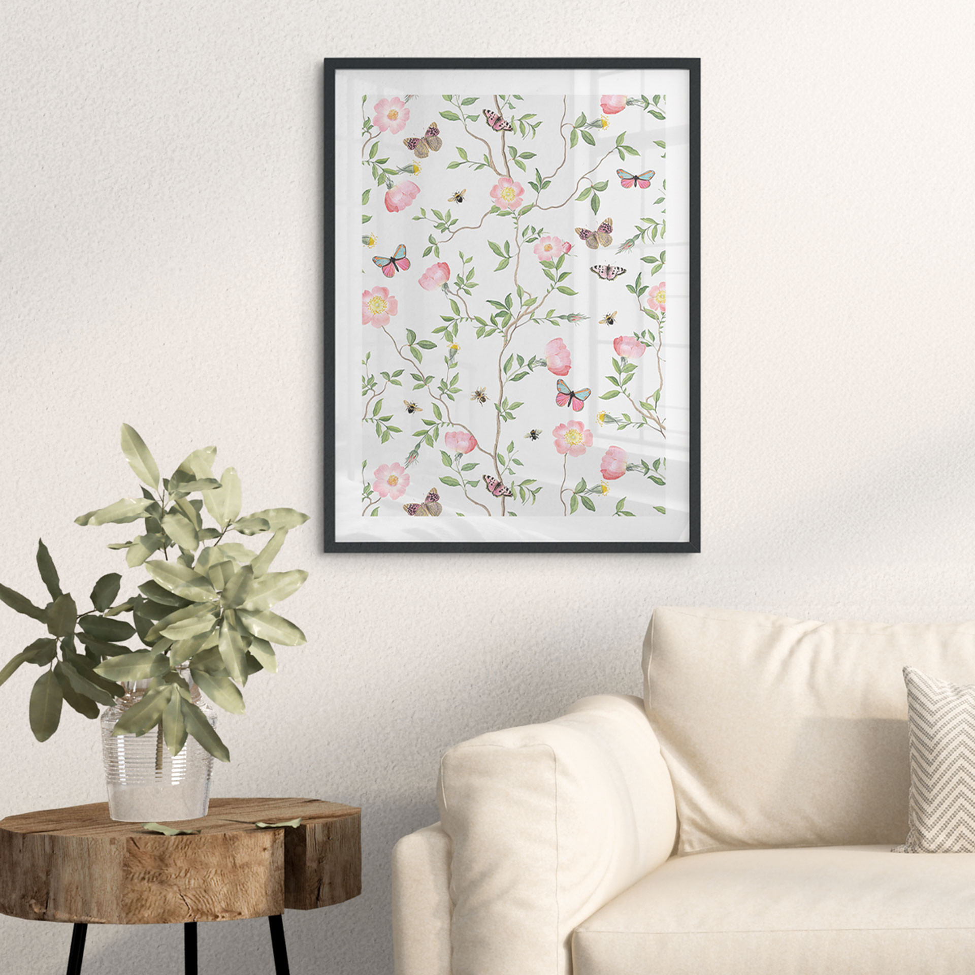 Plakat Różowe świąteczne róże na wiosnę - UN Designs