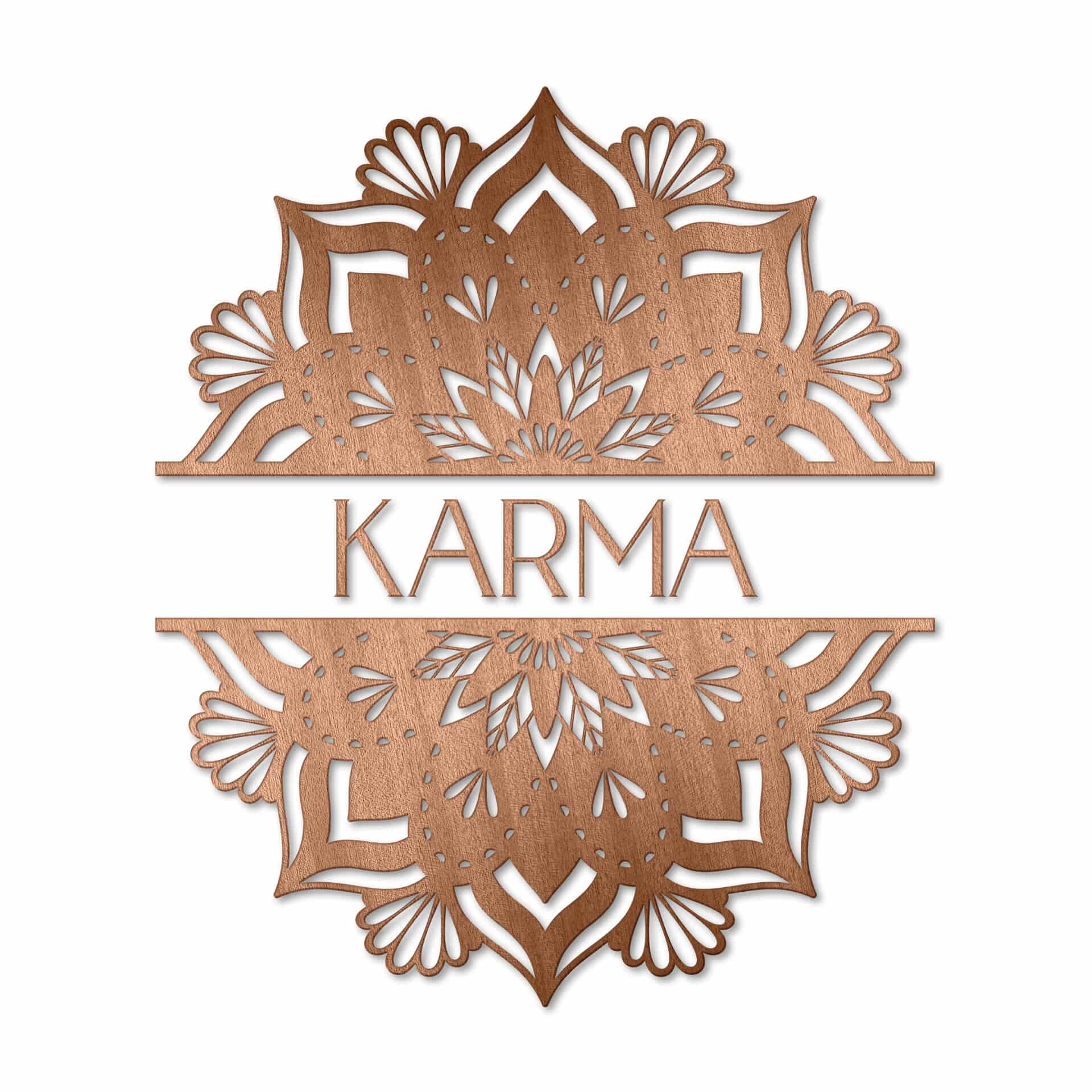 Holzdeko Mahagoni - Mandala Karma - 80x95 cm